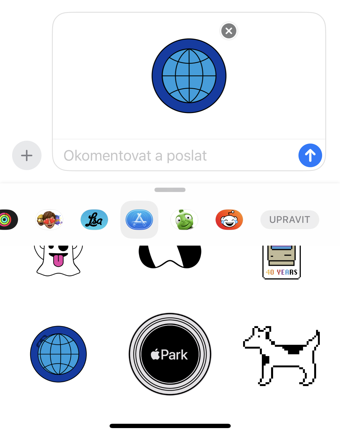 blue globe sticker selection