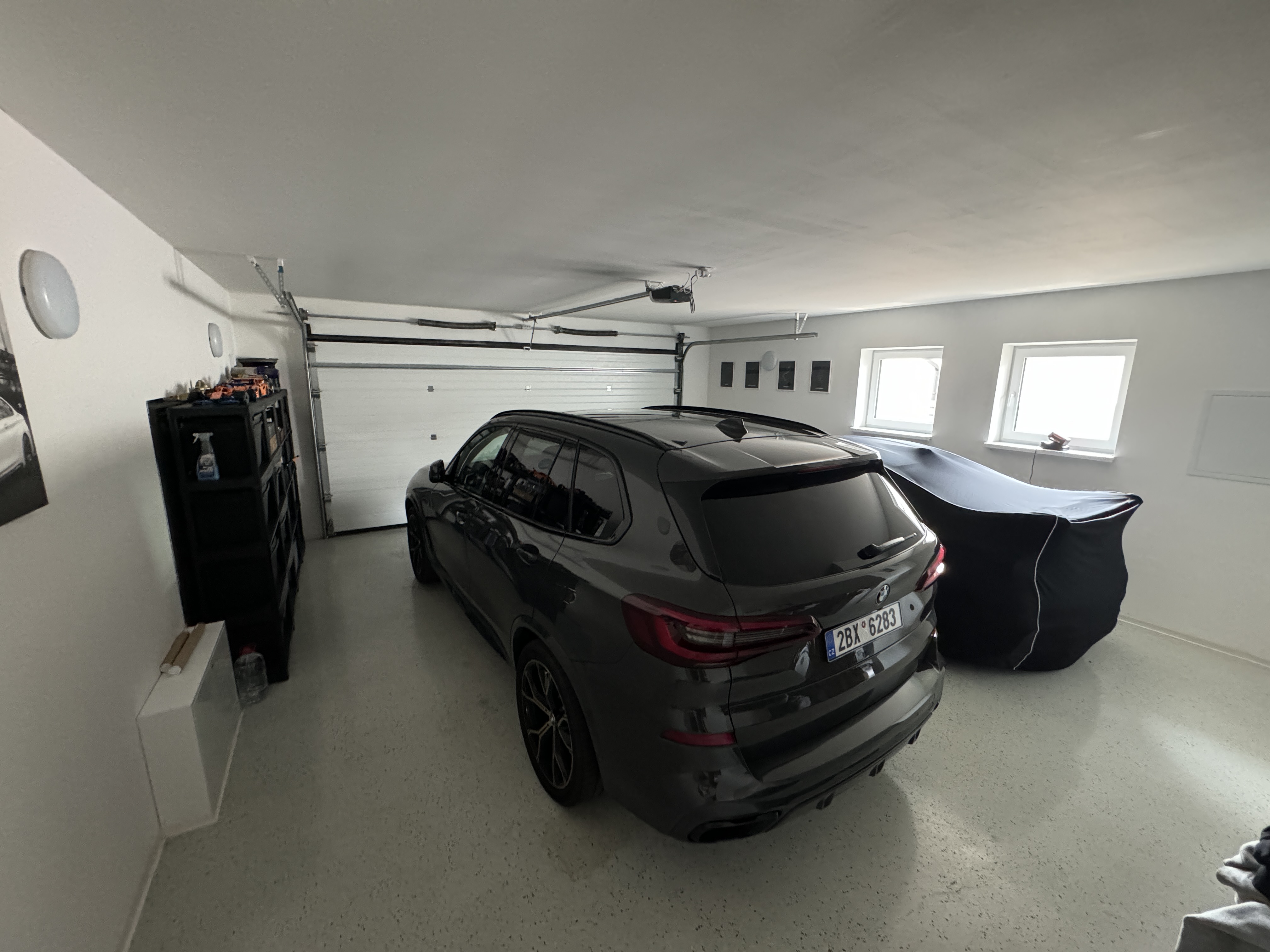 car inside garage