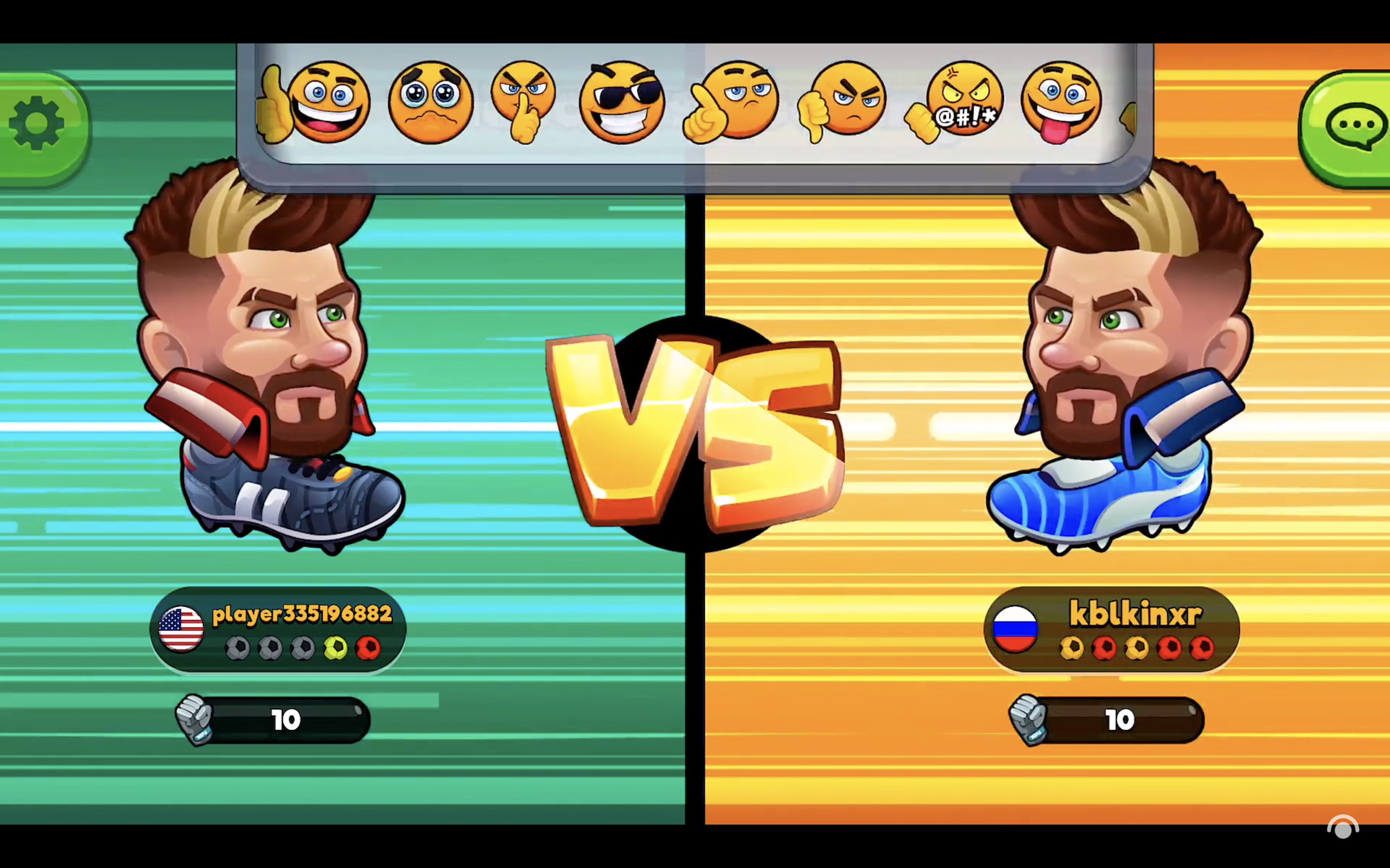 cartoon soccer player battle