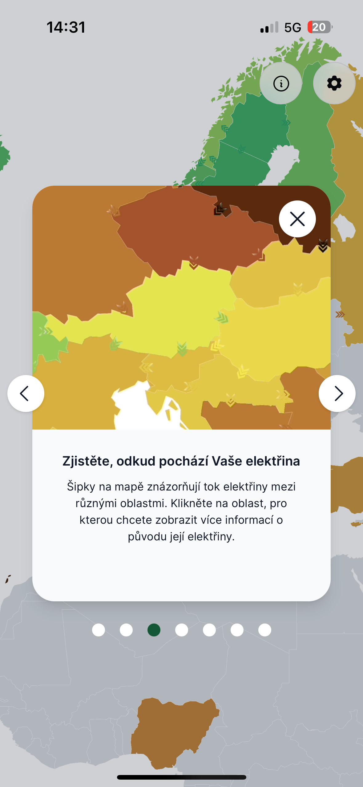 electricity origin map arrows