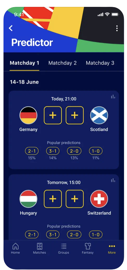 euro 2024 predictor screen