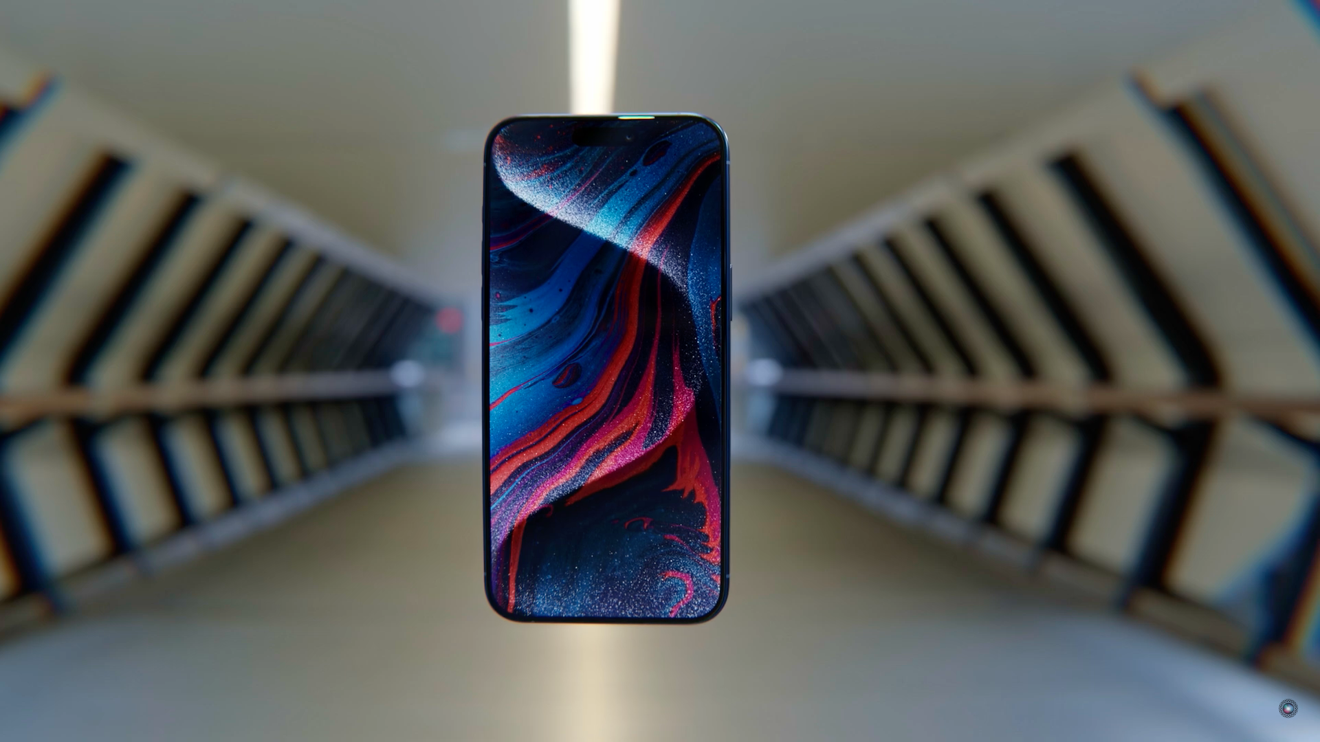 floating smartphone abstract background