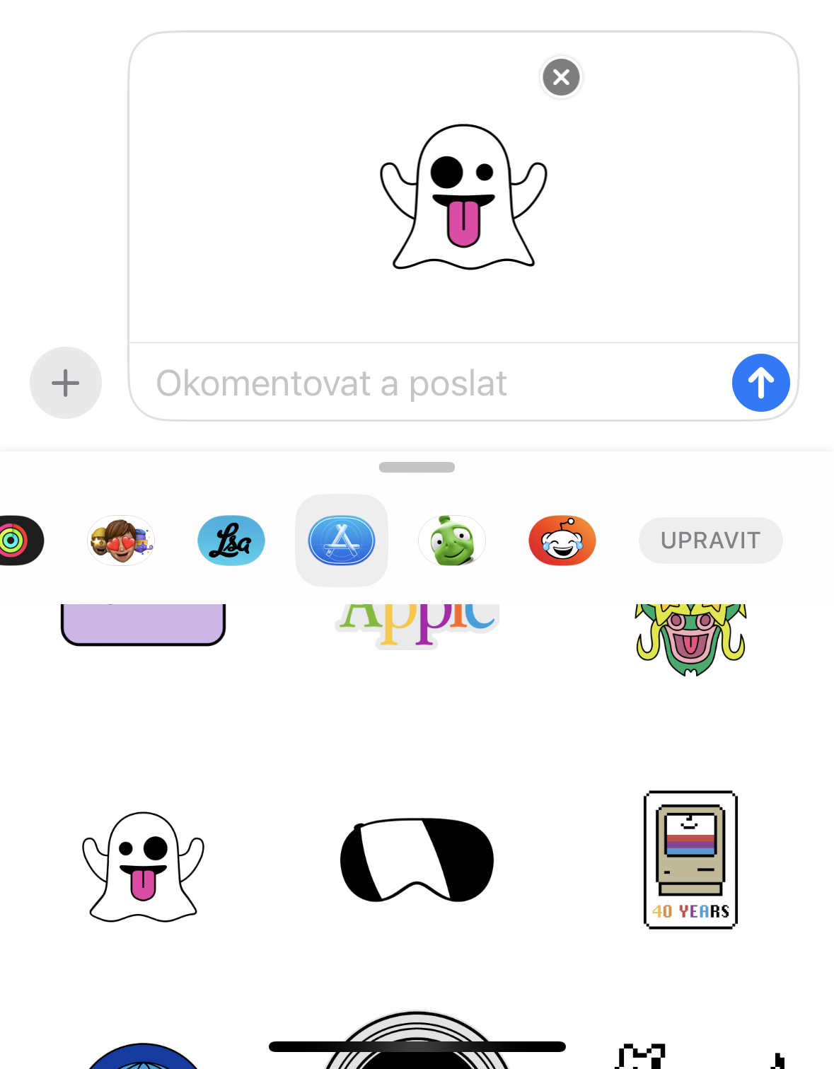 ghost sticker with tongue out