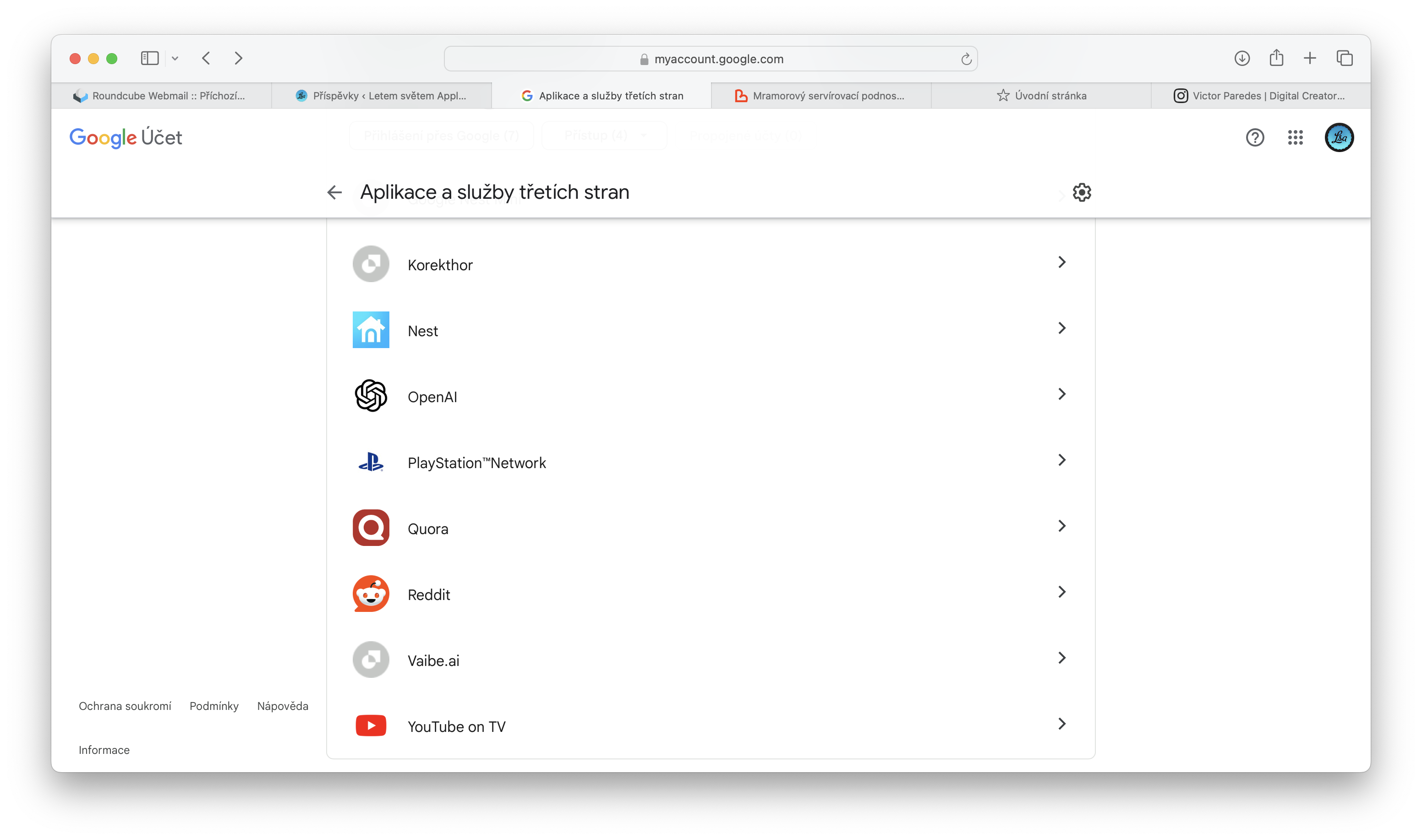 google account apps list