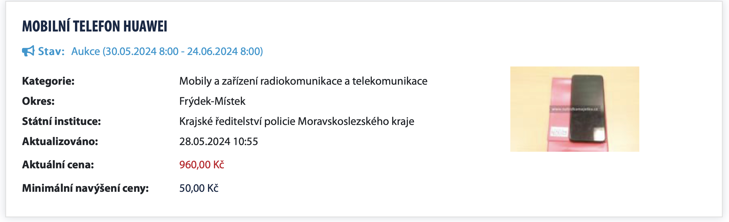 huawei phone auction