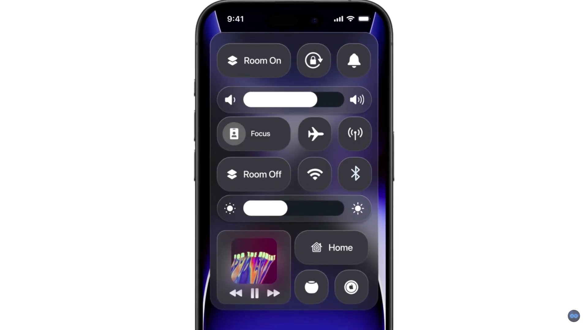 ios control center display