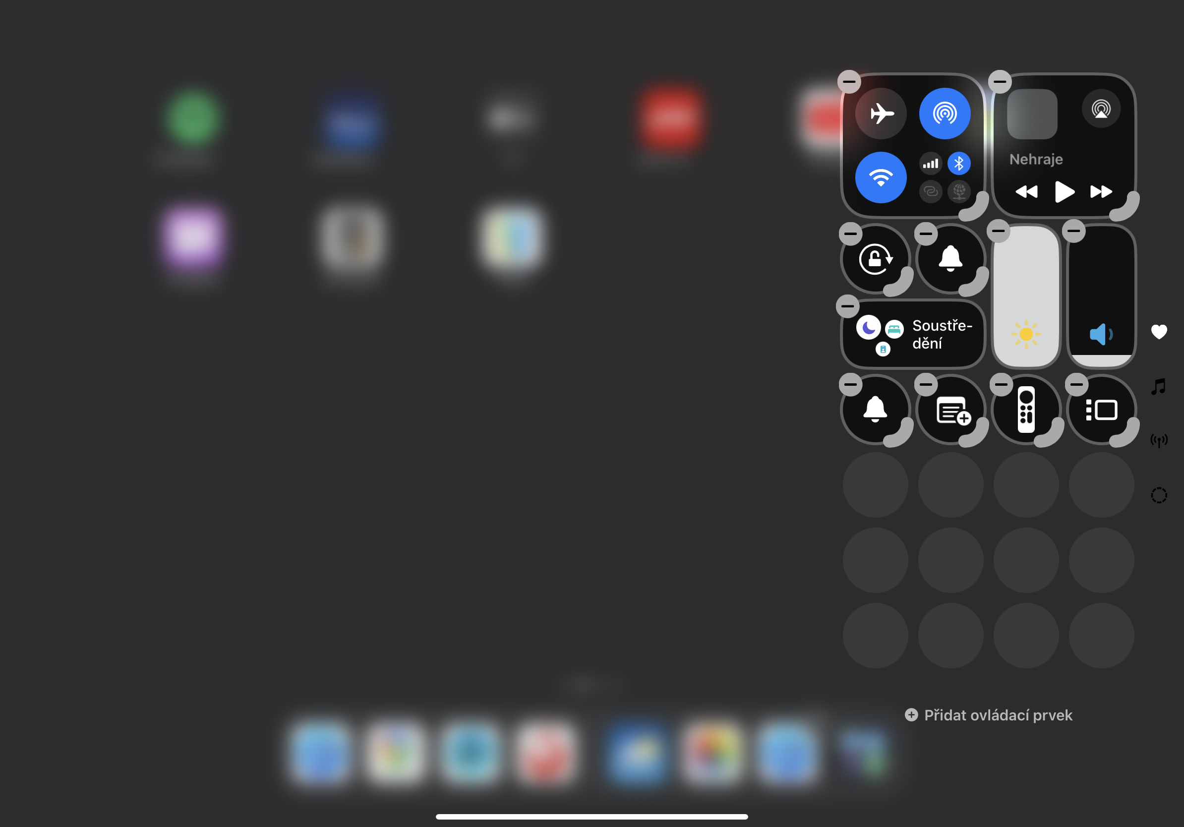 ipad control center edit mode