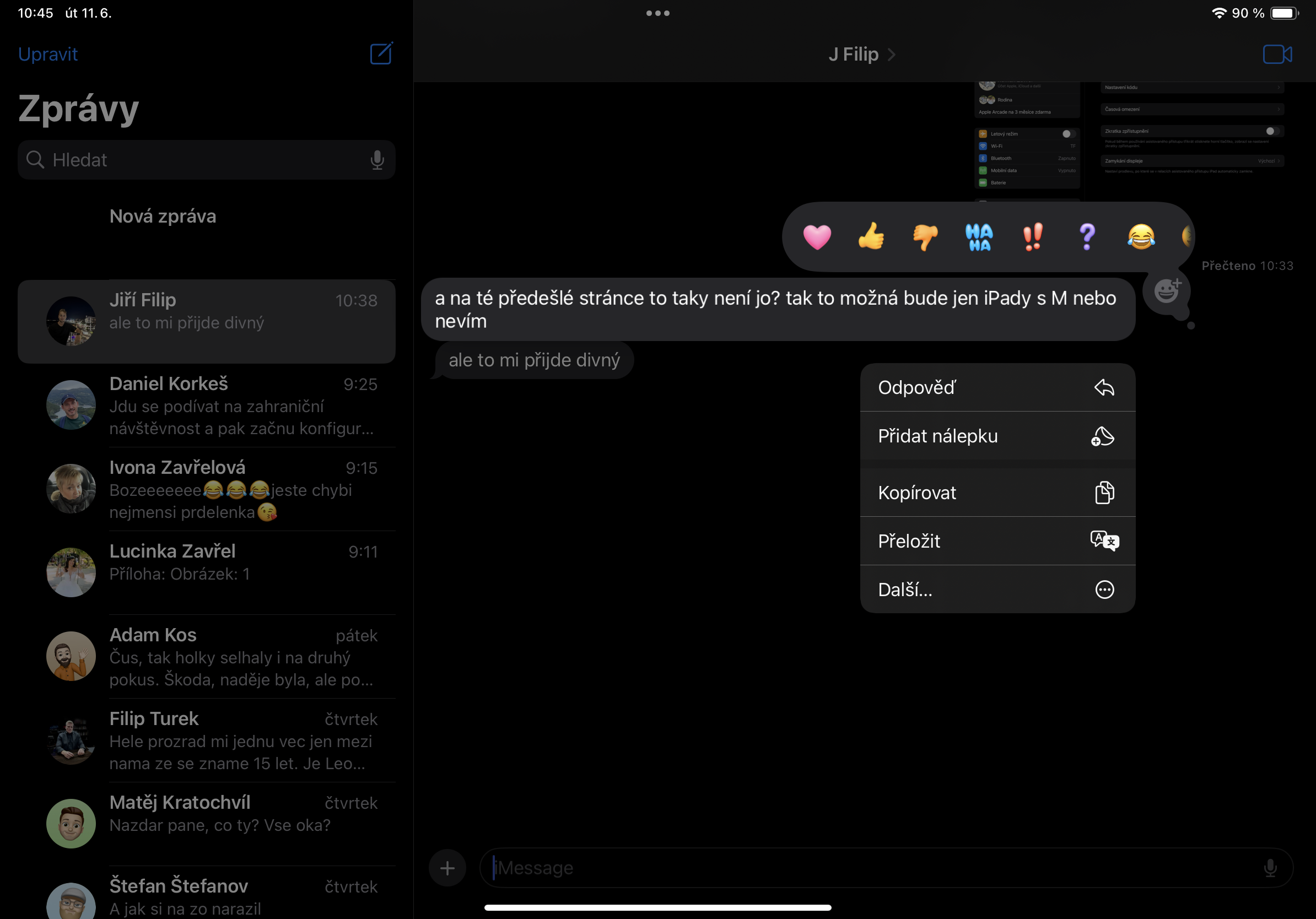 ipad messages dark mode