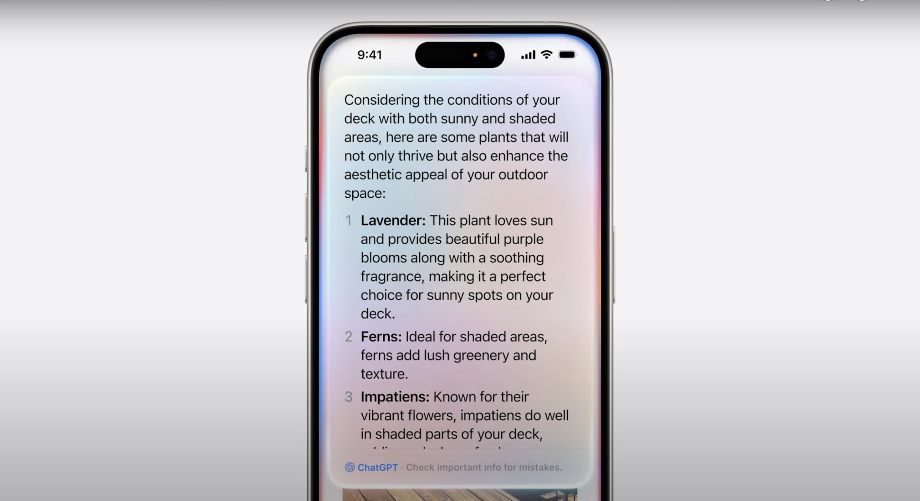 iphone gardening tips display
