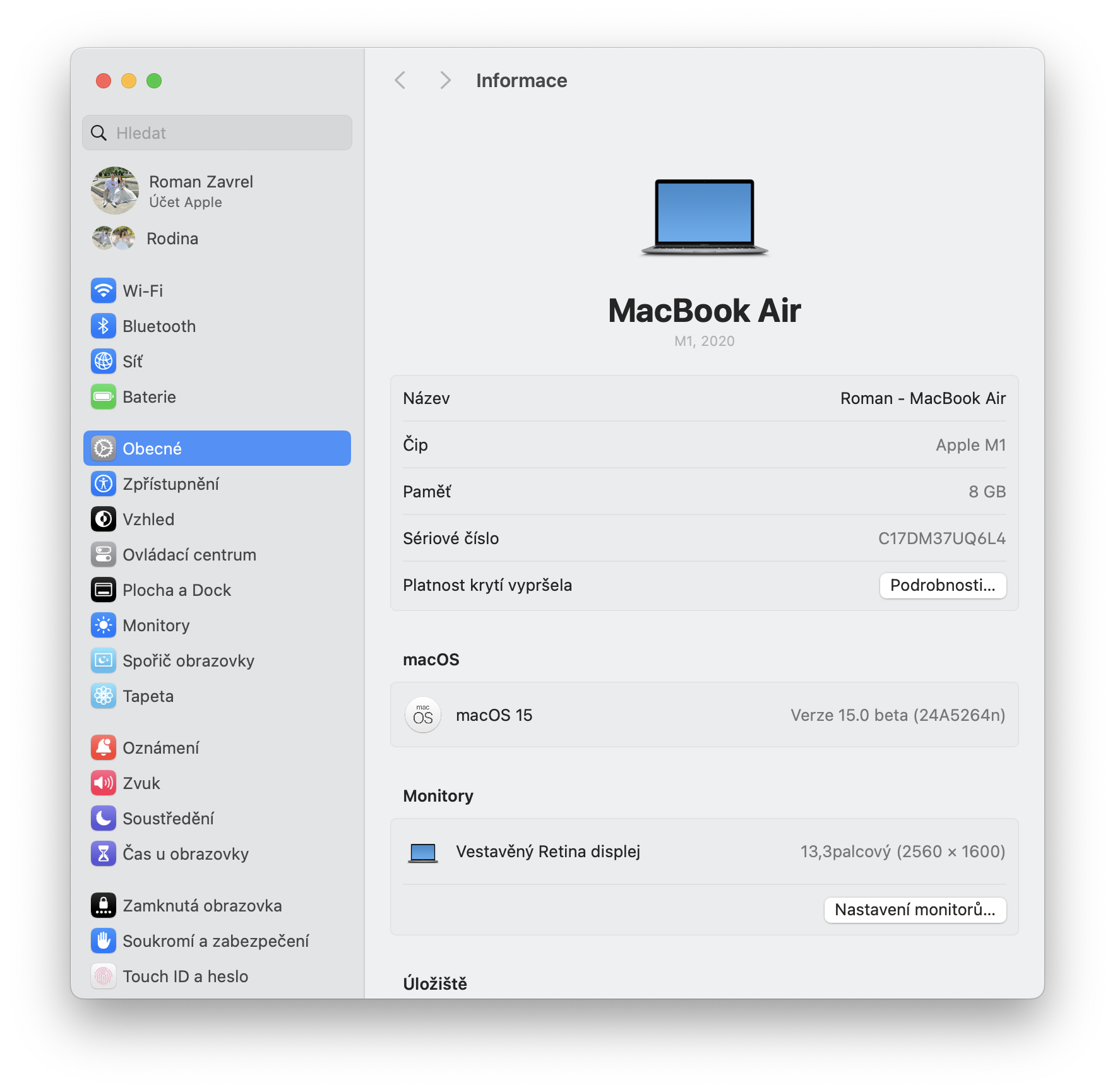 macbook air system info