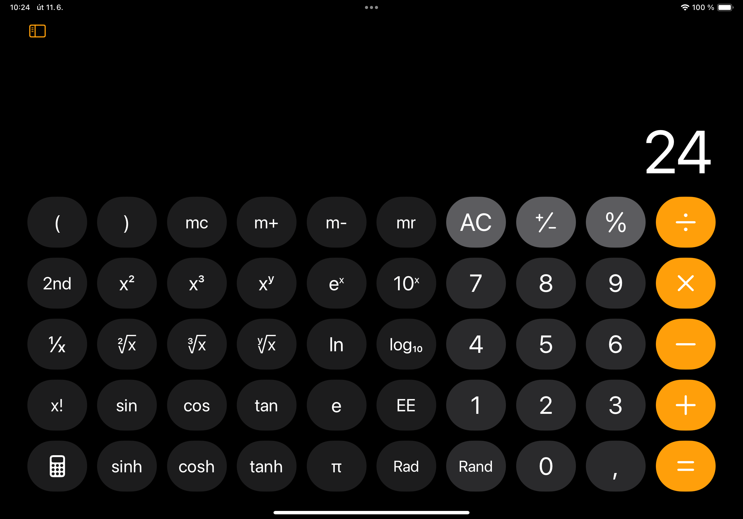 scientific calculator view