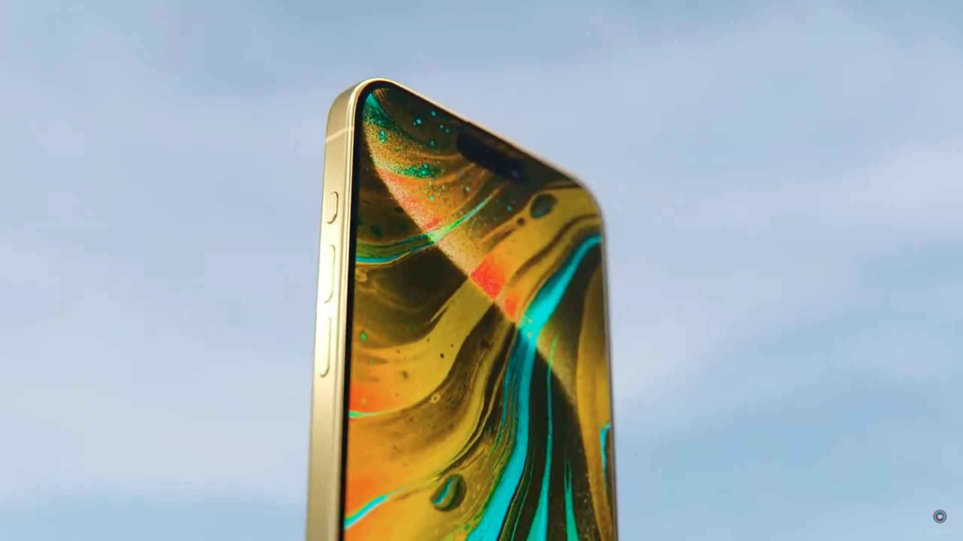 smartphone side view colorful display