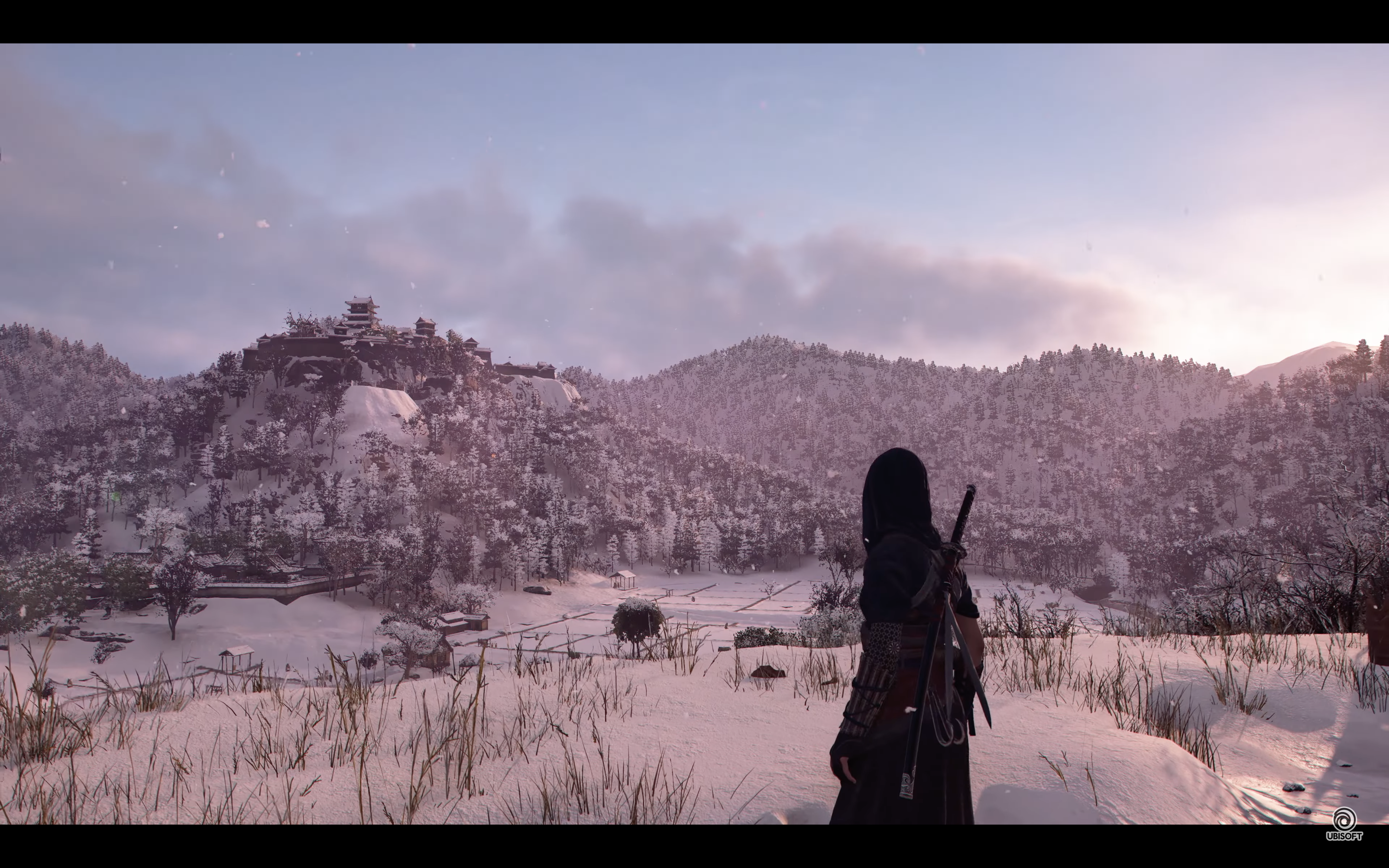 snowy landscape with figure