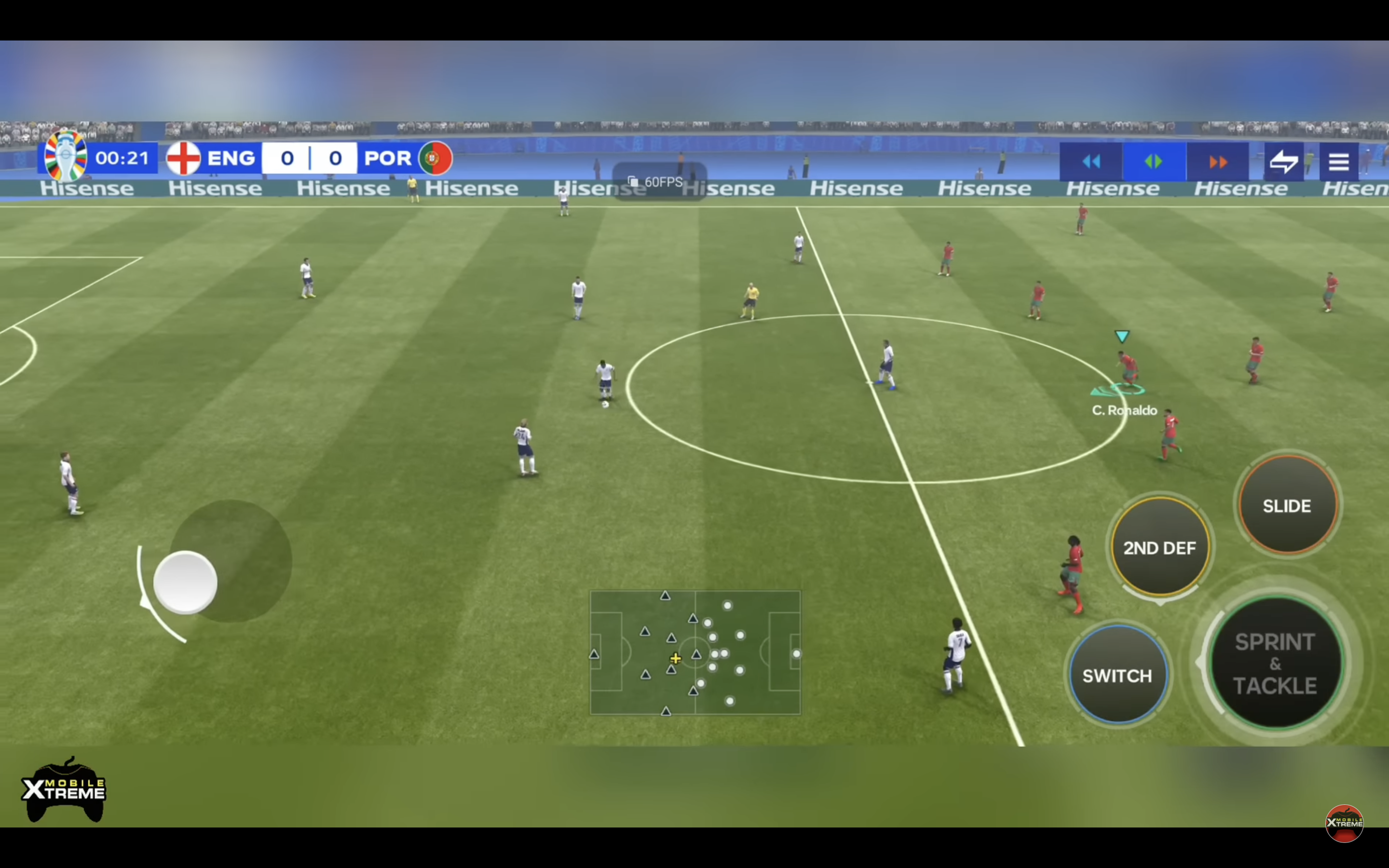 soccer gameplay screen
