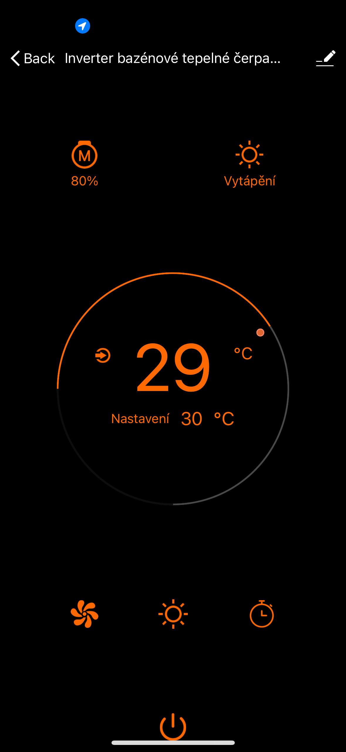temperature control interface