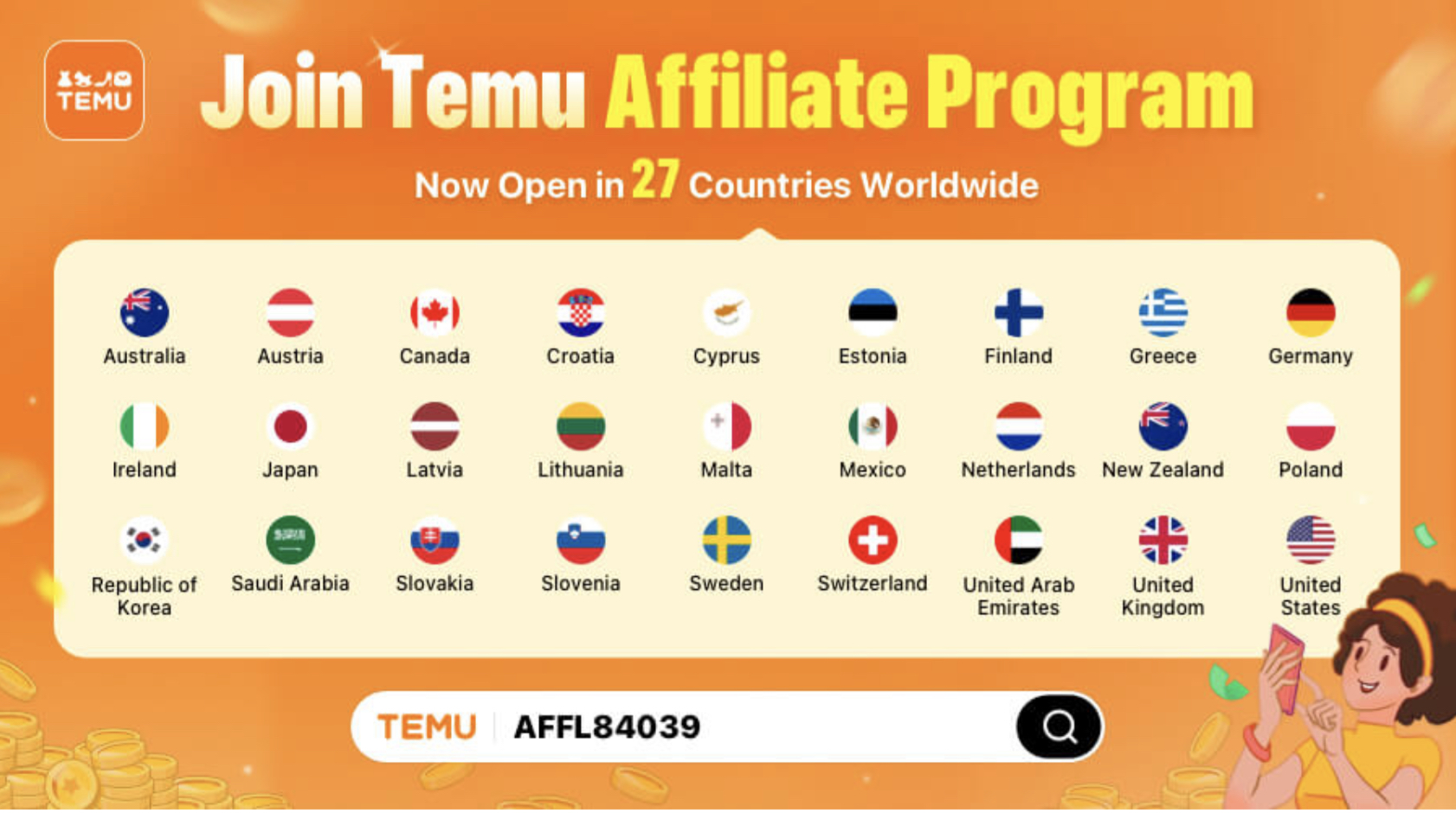 temu affiliate program countries