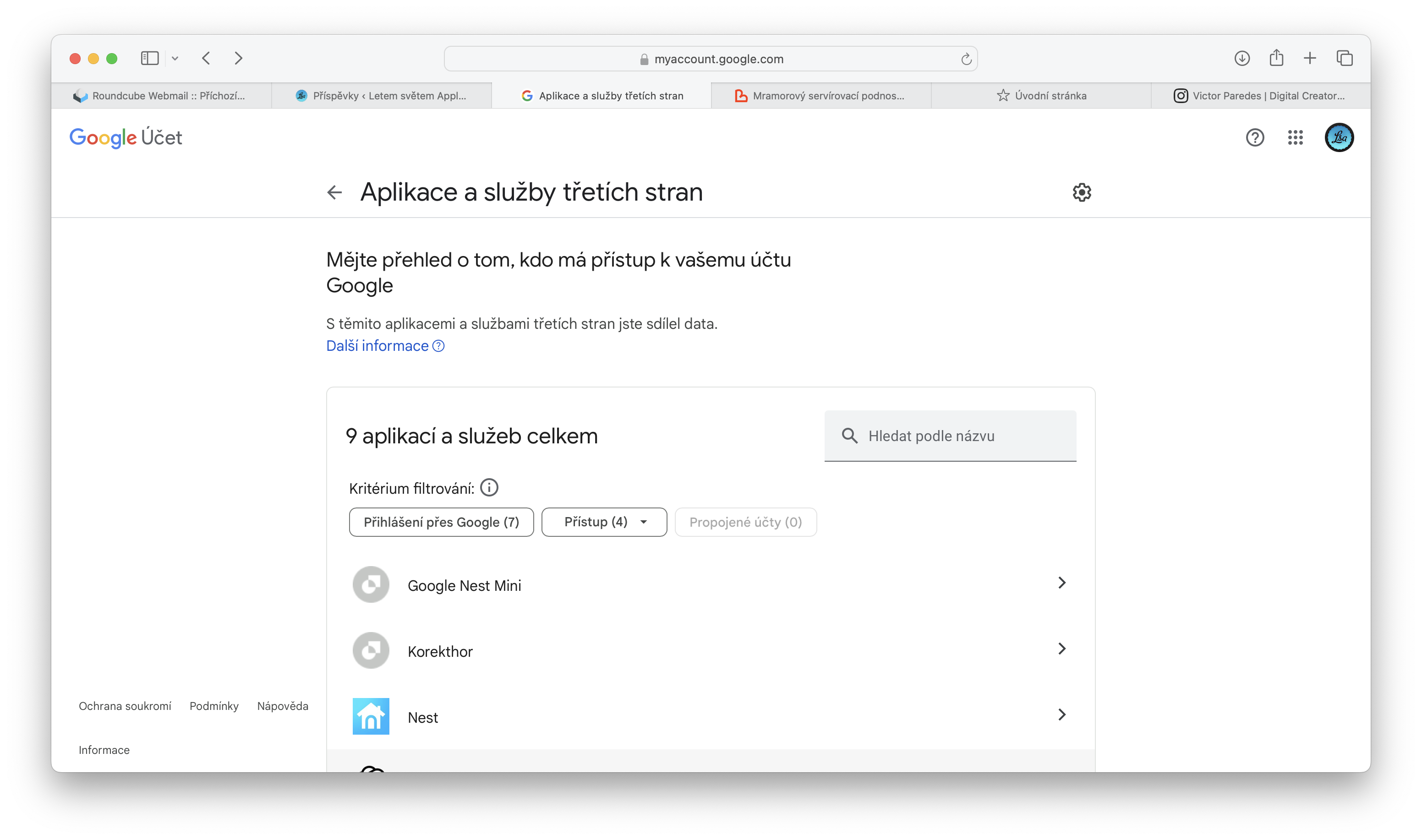 third party apps google account