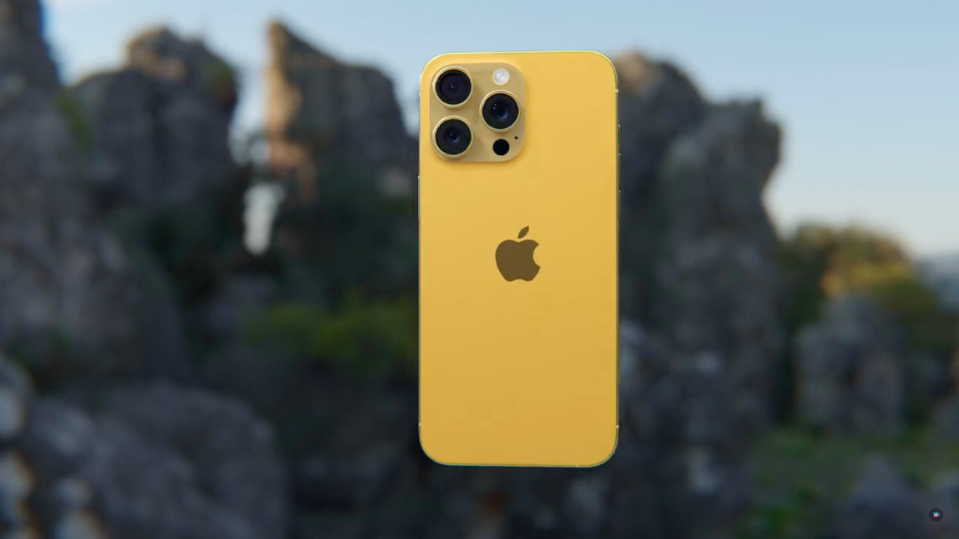 yellow smartphone back view