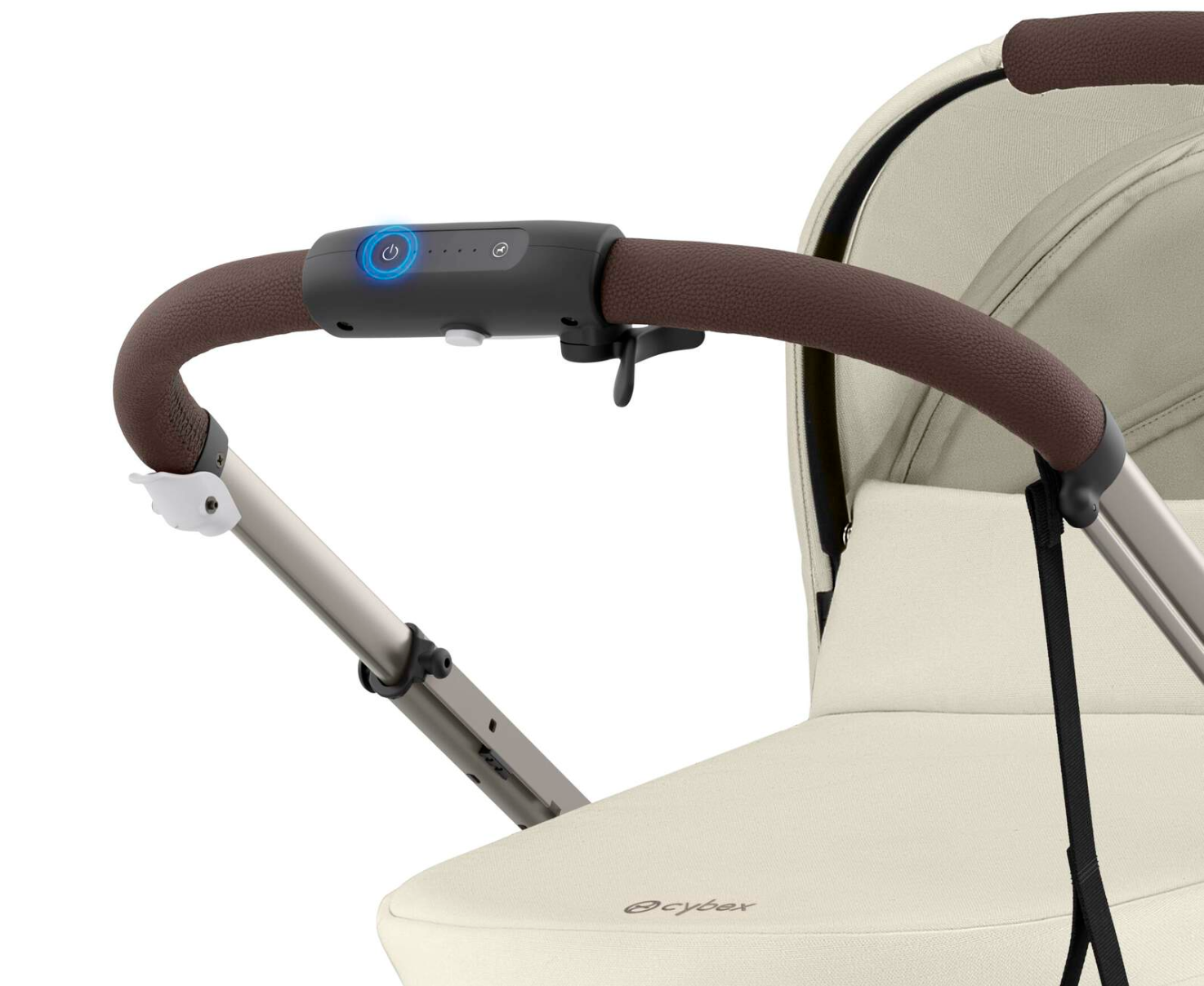 baby stroller handle closeup