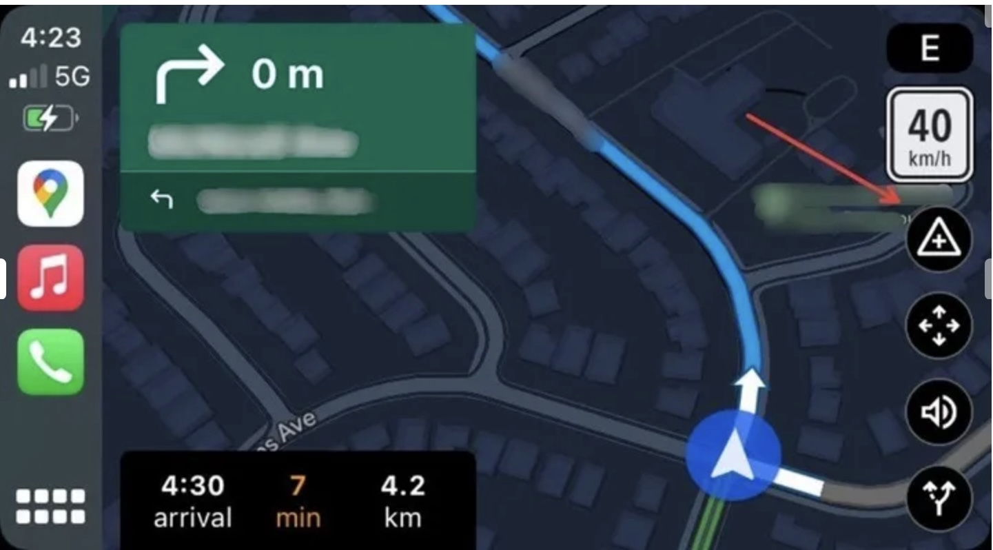 car navigation interface