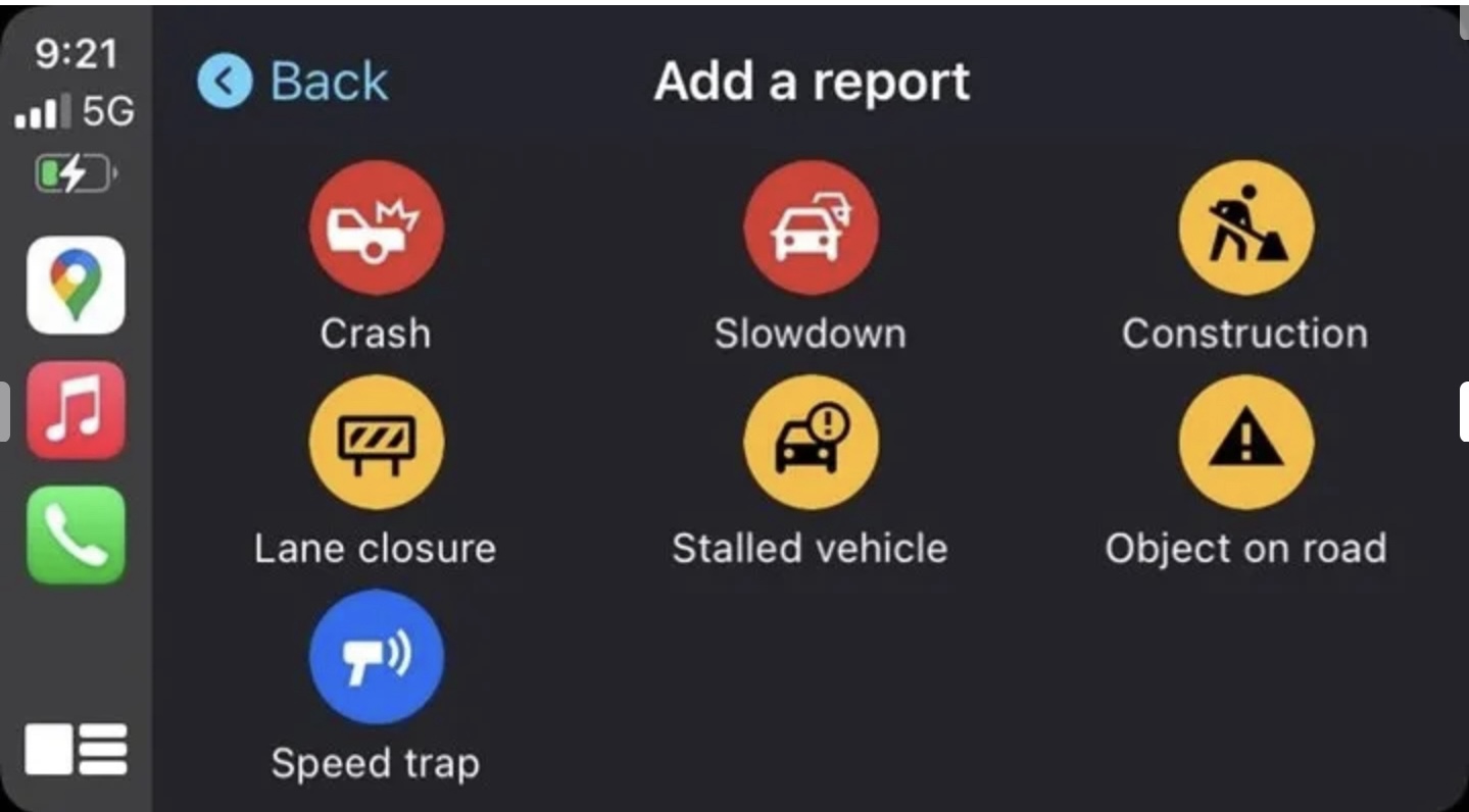 car navigation report options