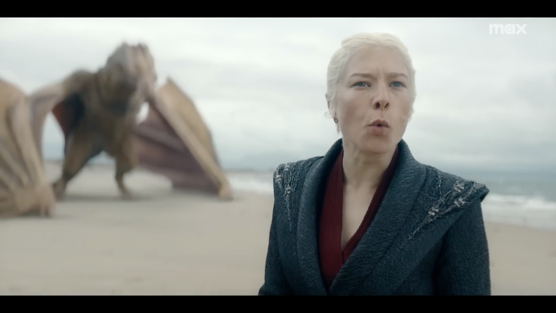 dragon scene on beach