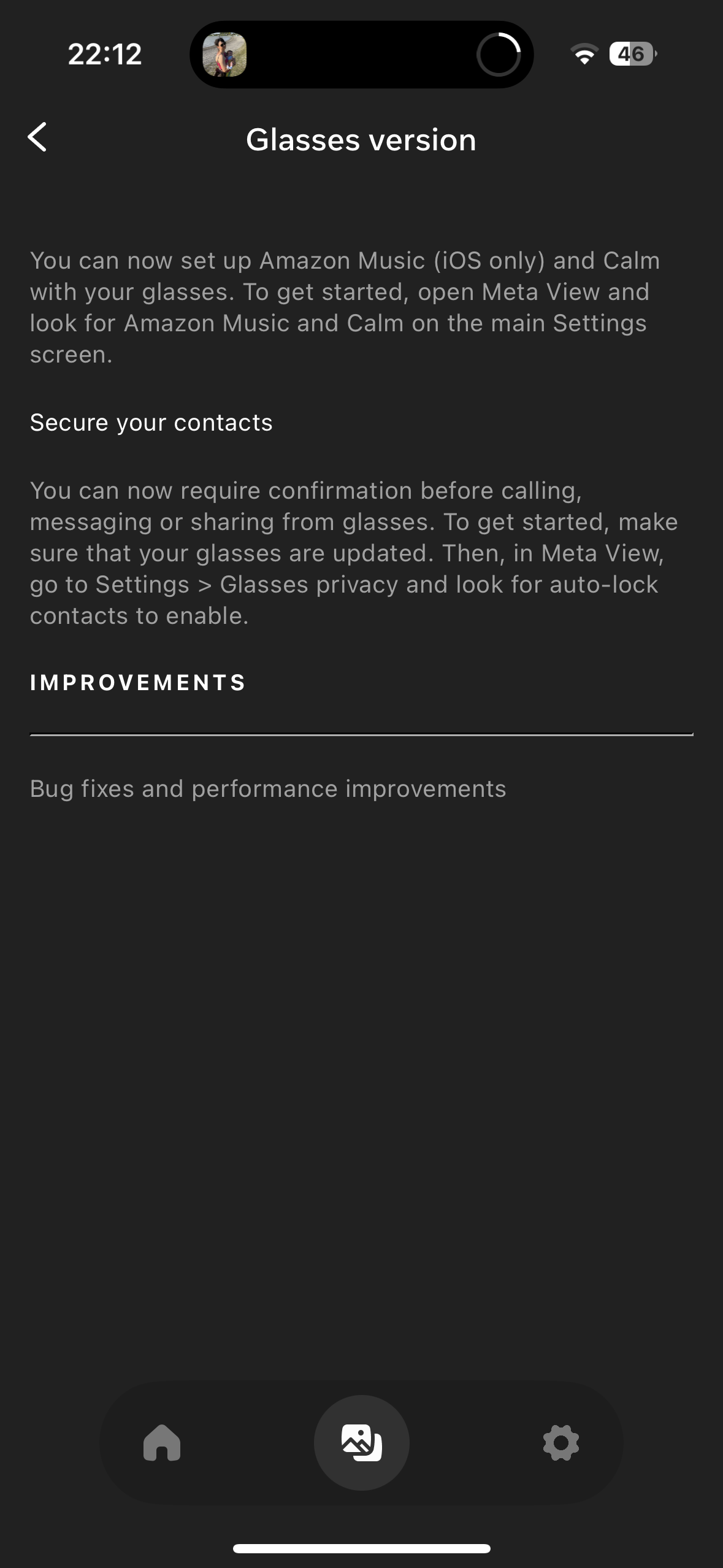 glasses version details