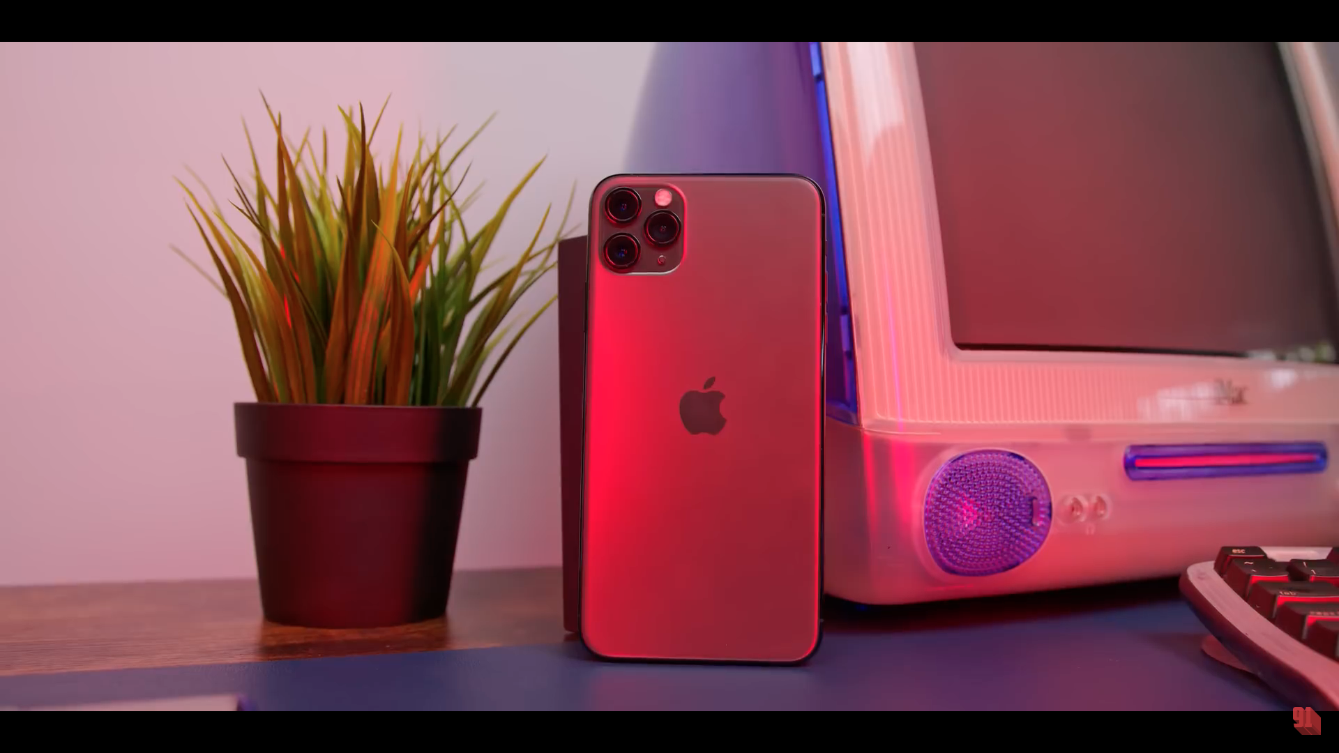 iphone and retro computer setup