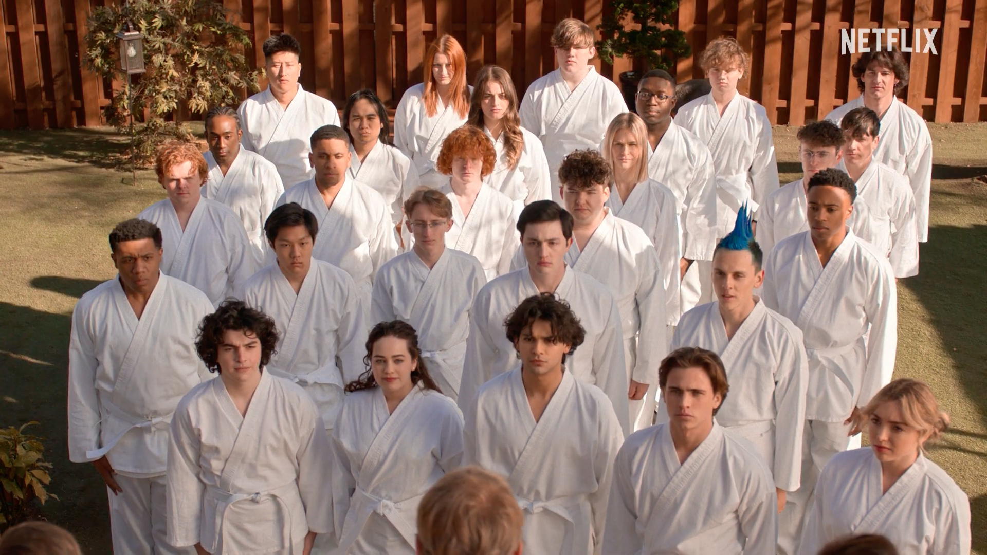 karate class group outdoors