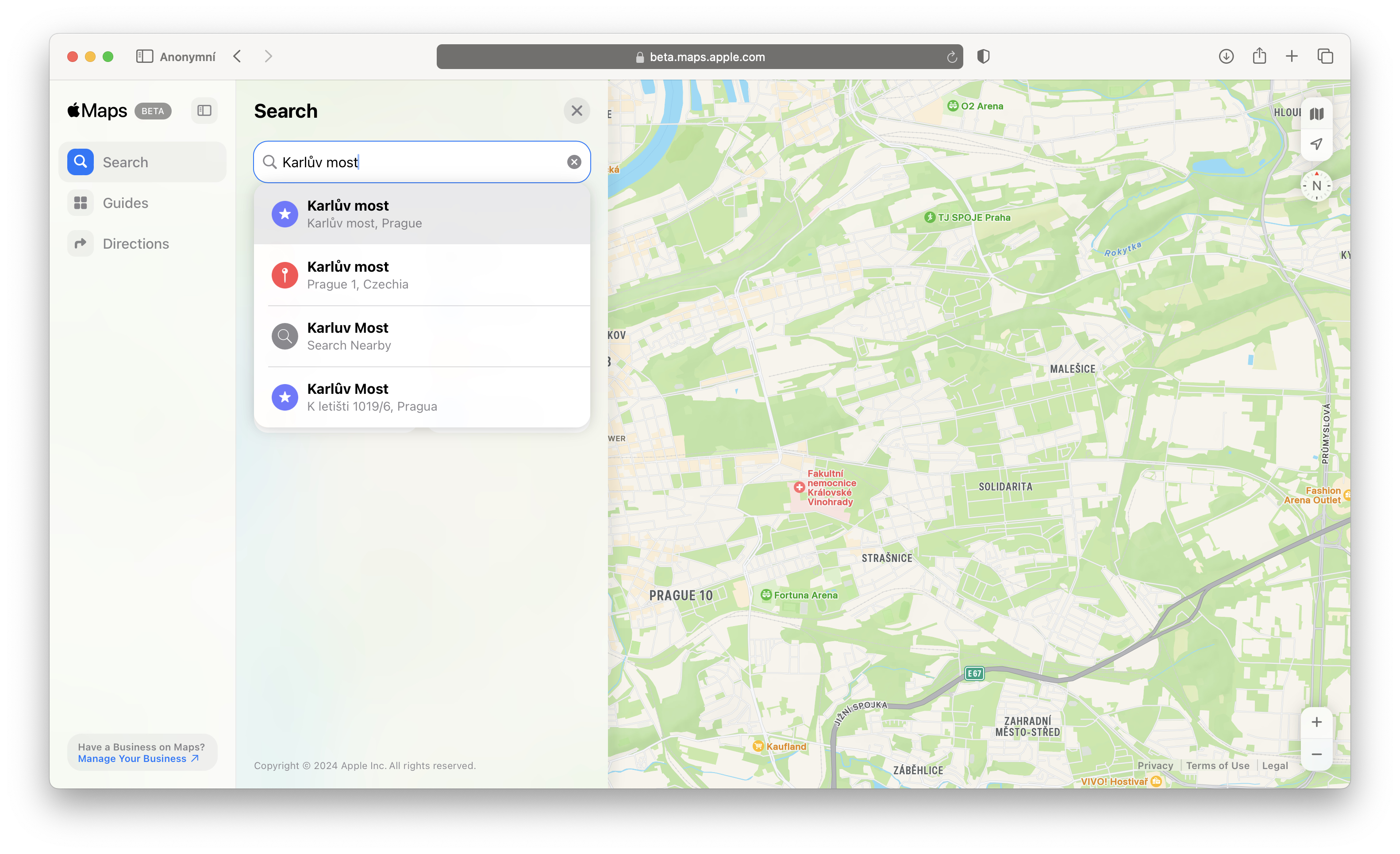 map search karluv most