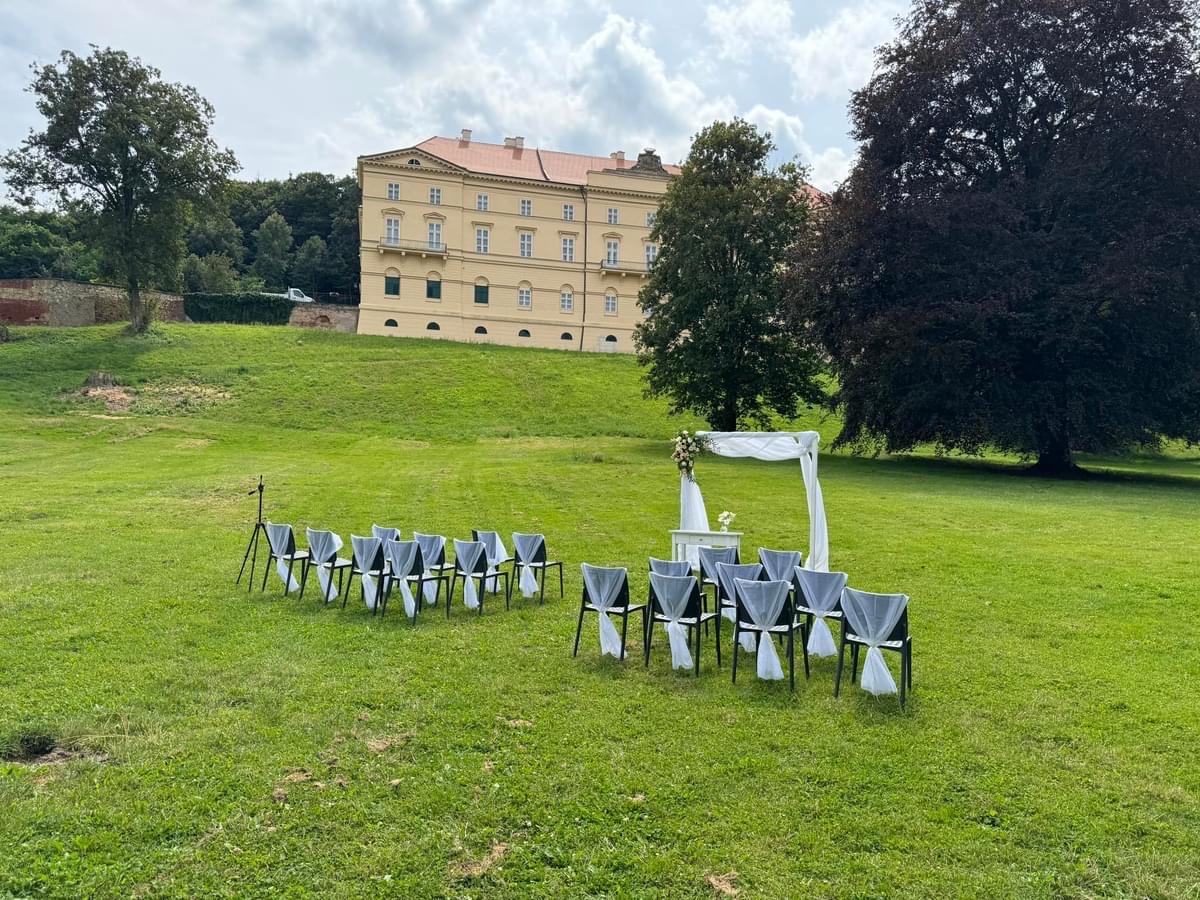 outdoor wedding venue setup