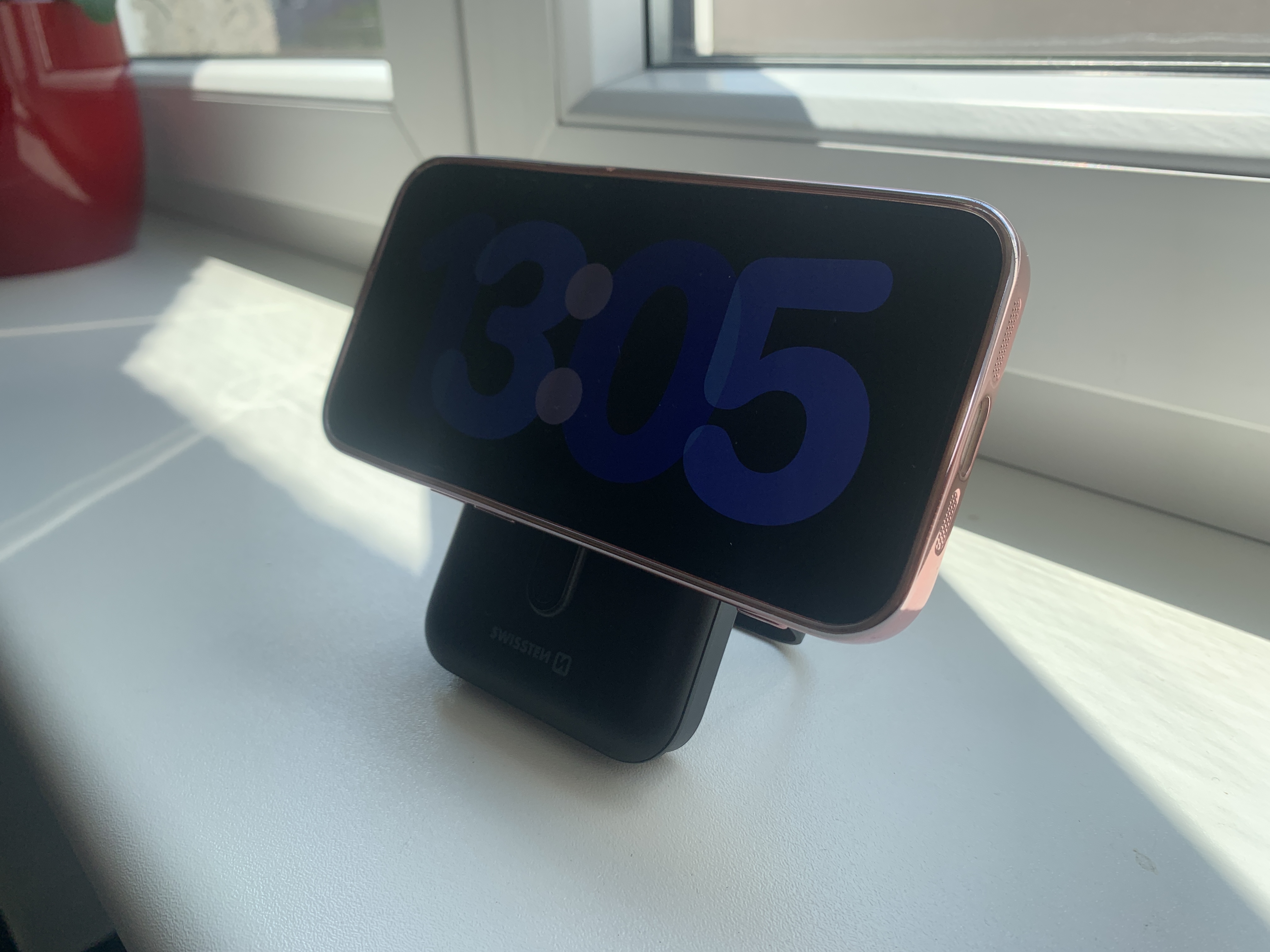 phone on wireless charger