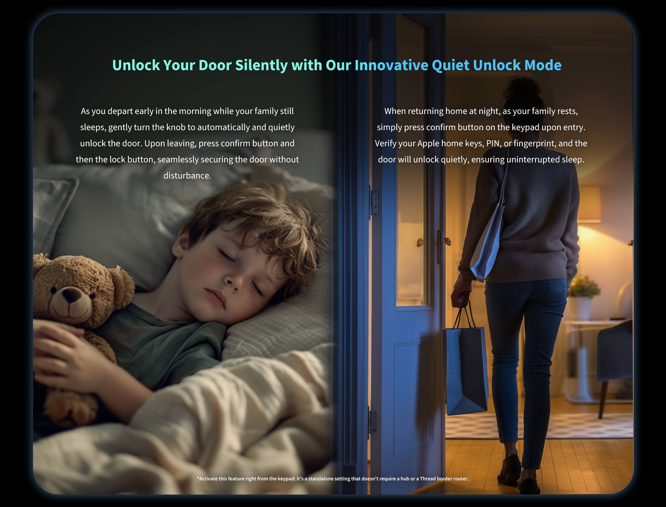 quiet unlock mode advertisement