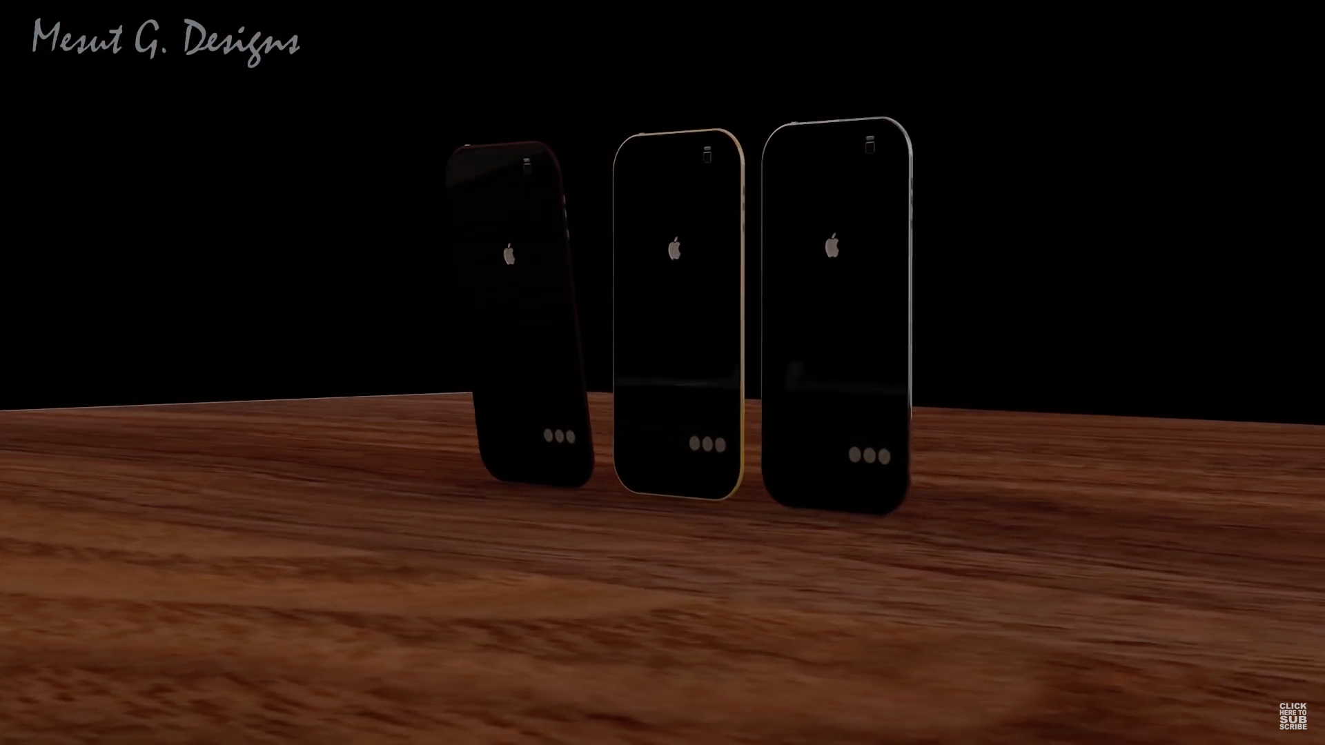 three black smartphones on wooden table