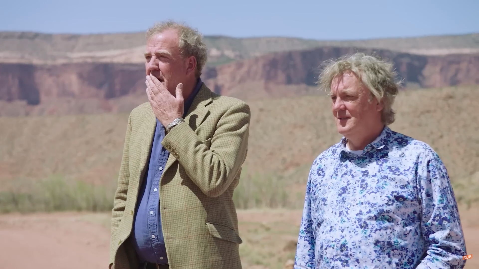 two men in desert landscape