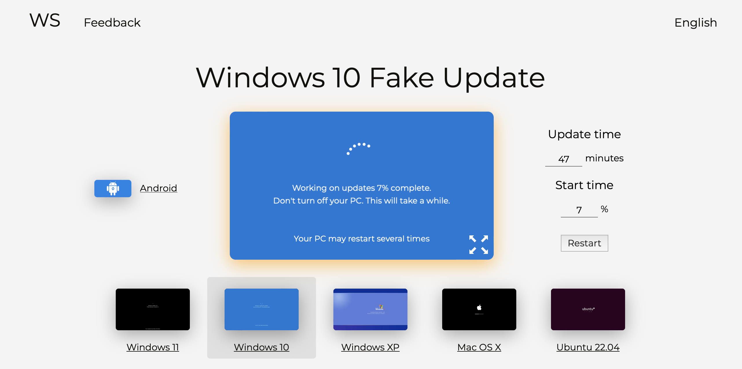 windows 10 fake update screen