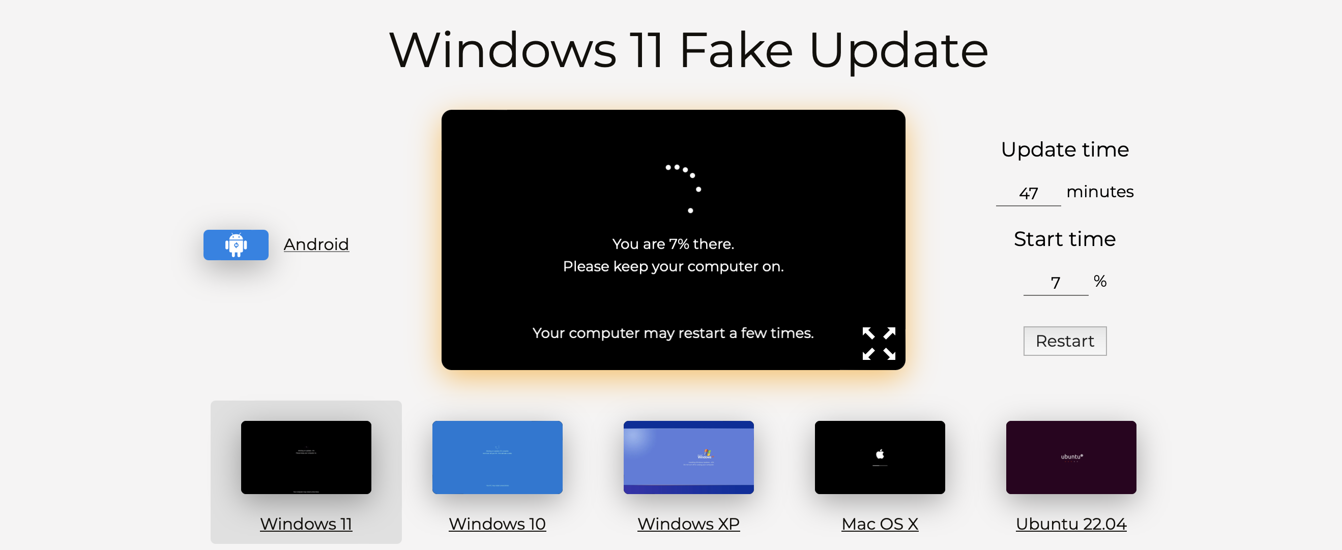 windows 11 fake update screen