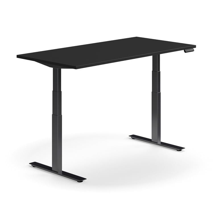 adjustable standing desk dark wood