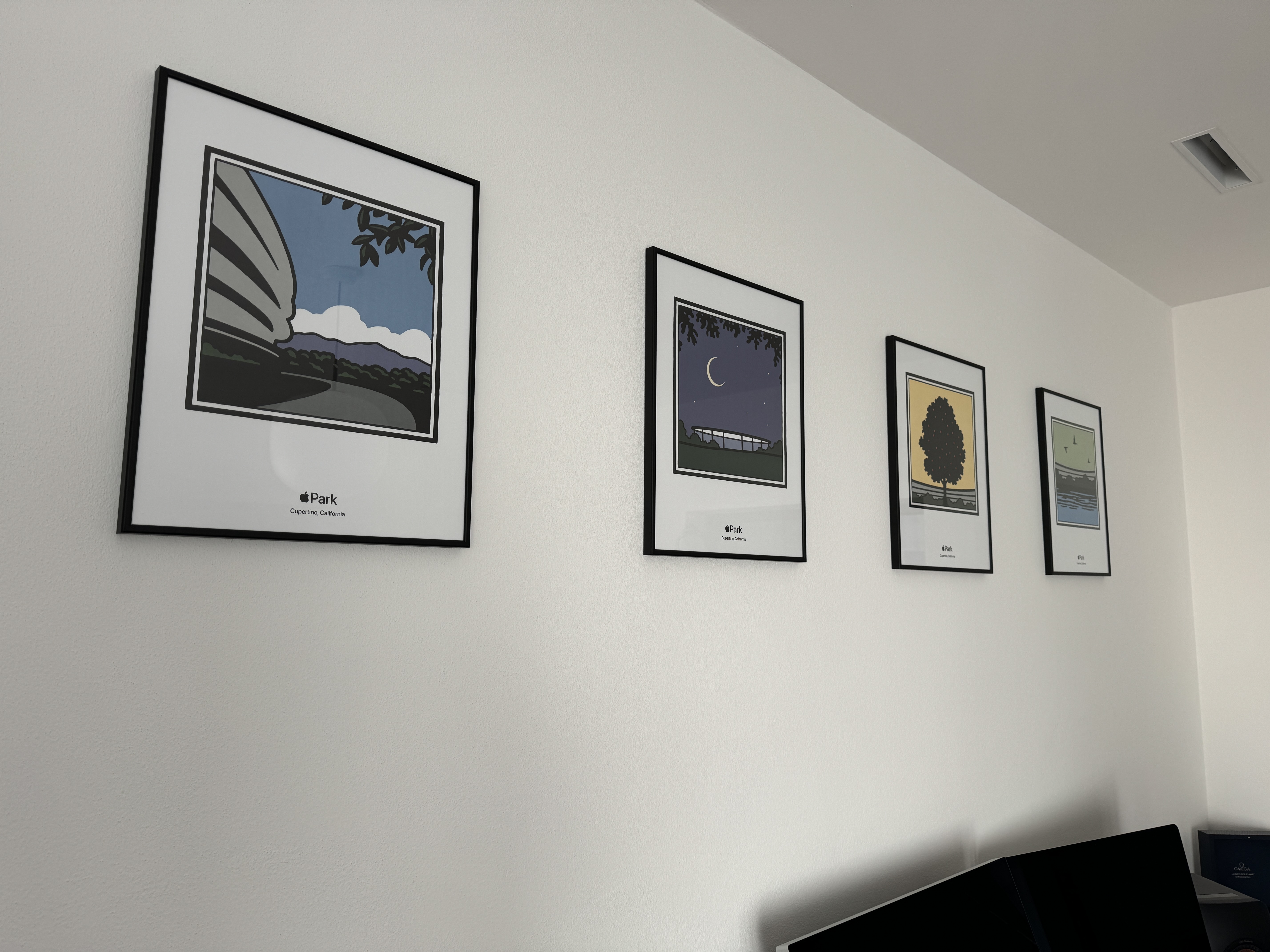 angled view of wall art