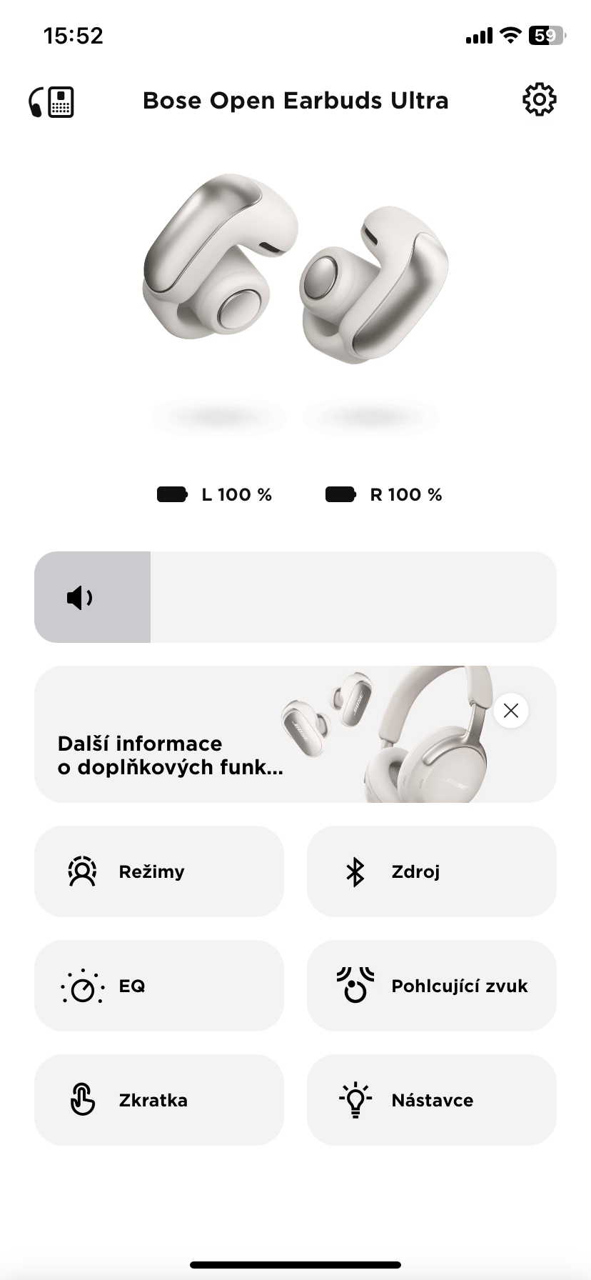 bose earbuds settings screen
