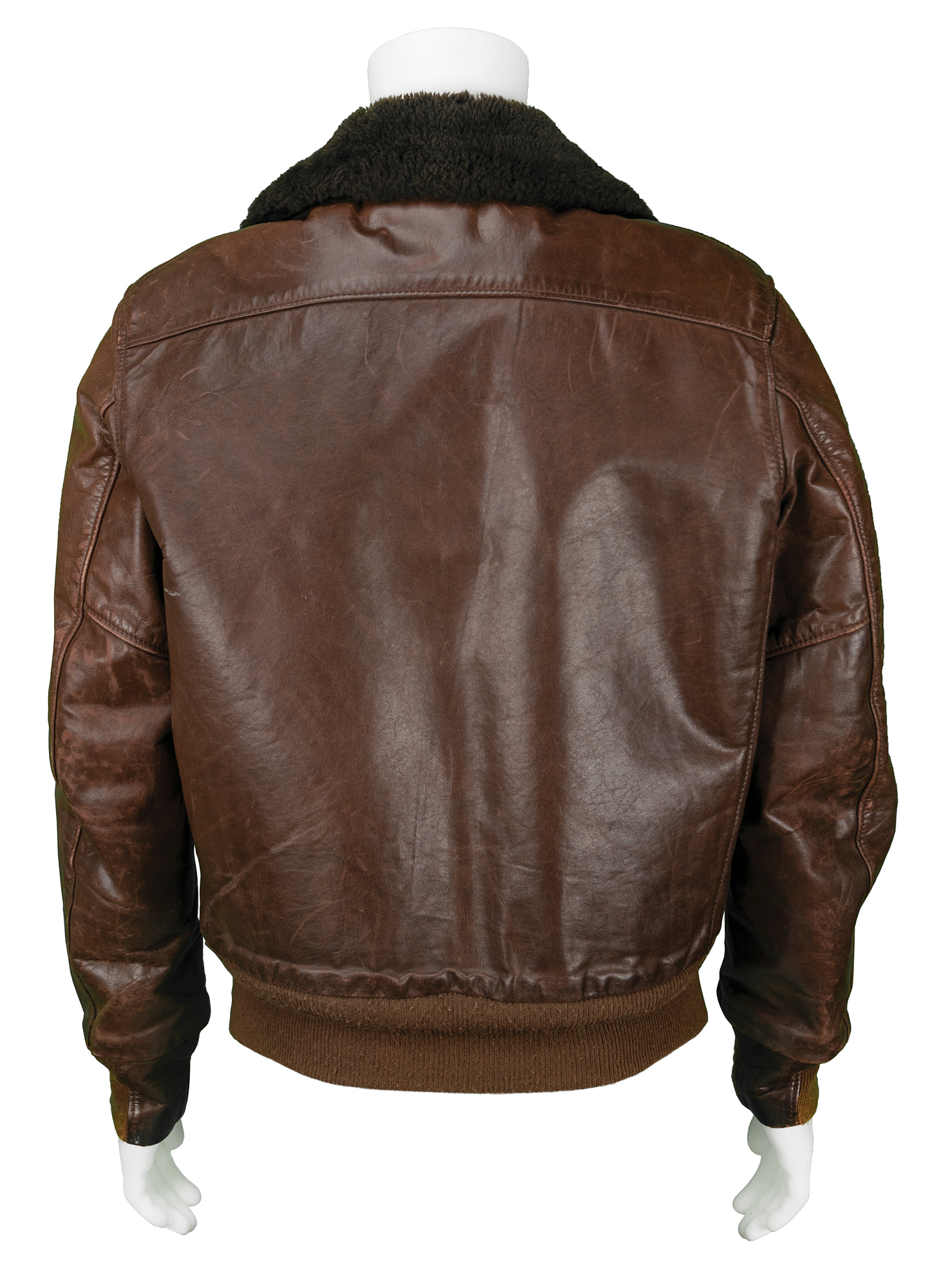 brown leather jacket back