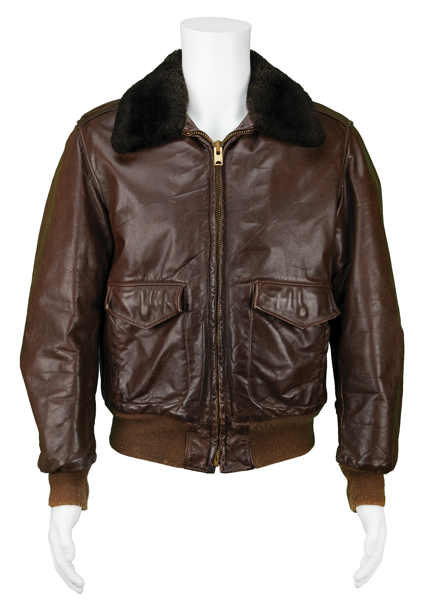 brown leather jacket front