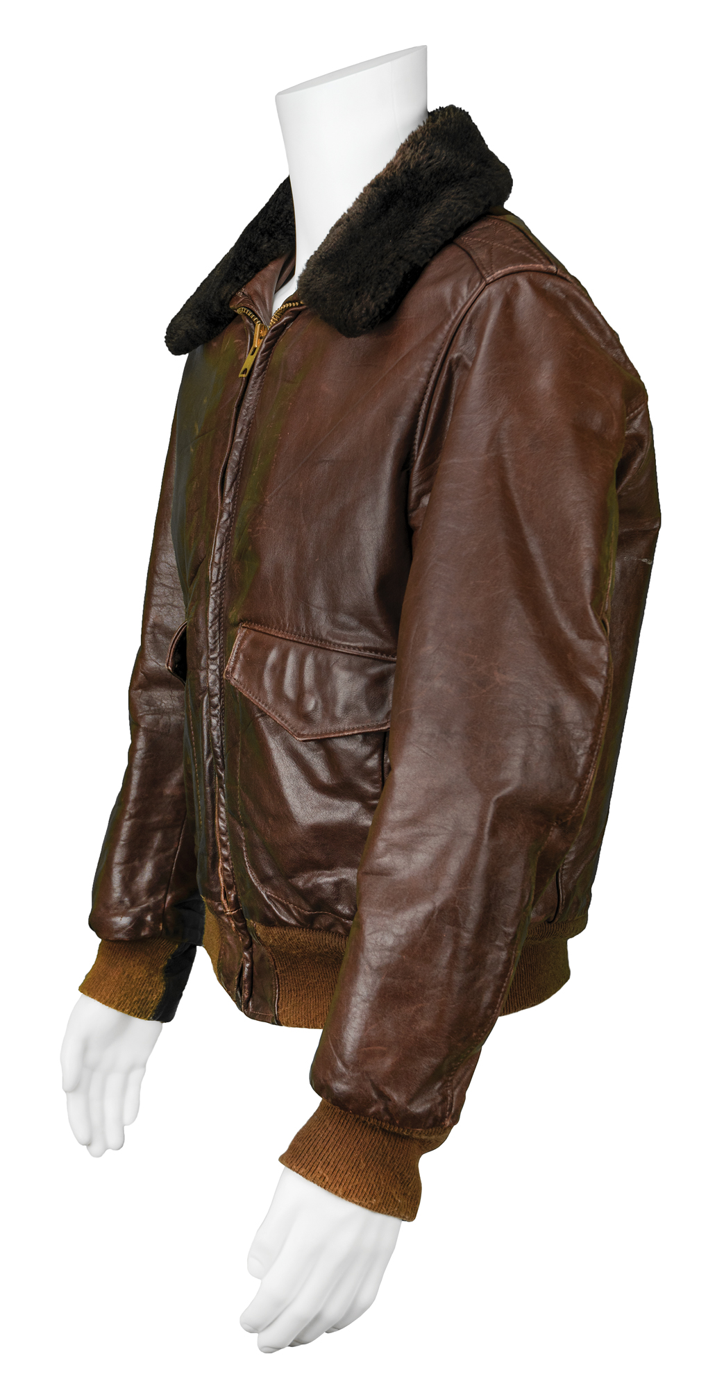 brown leather jacket side