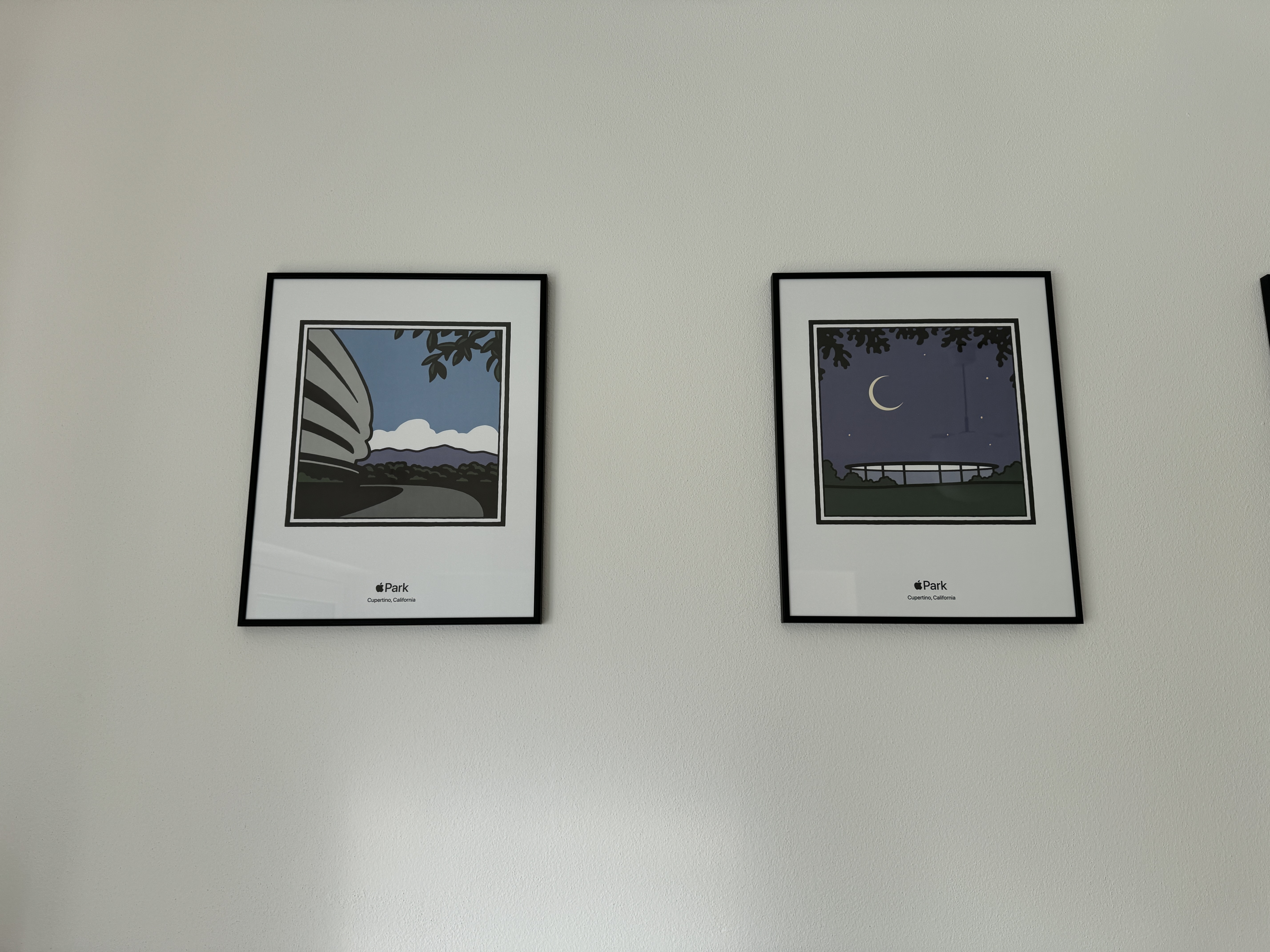 building and moon art prints