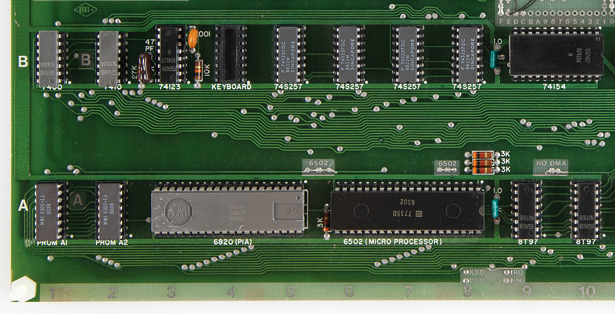 closeup of microprocessor on board