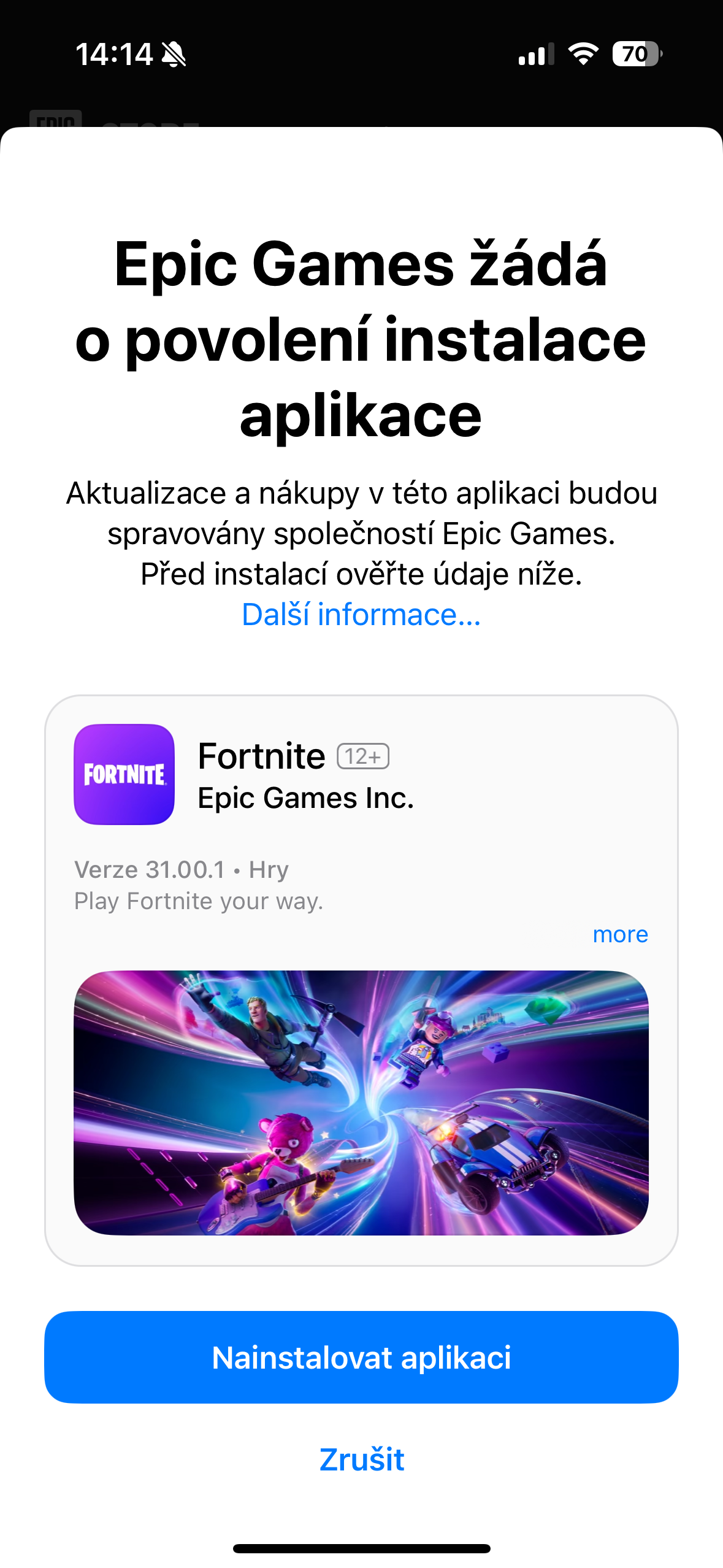 epic games fortnite installation