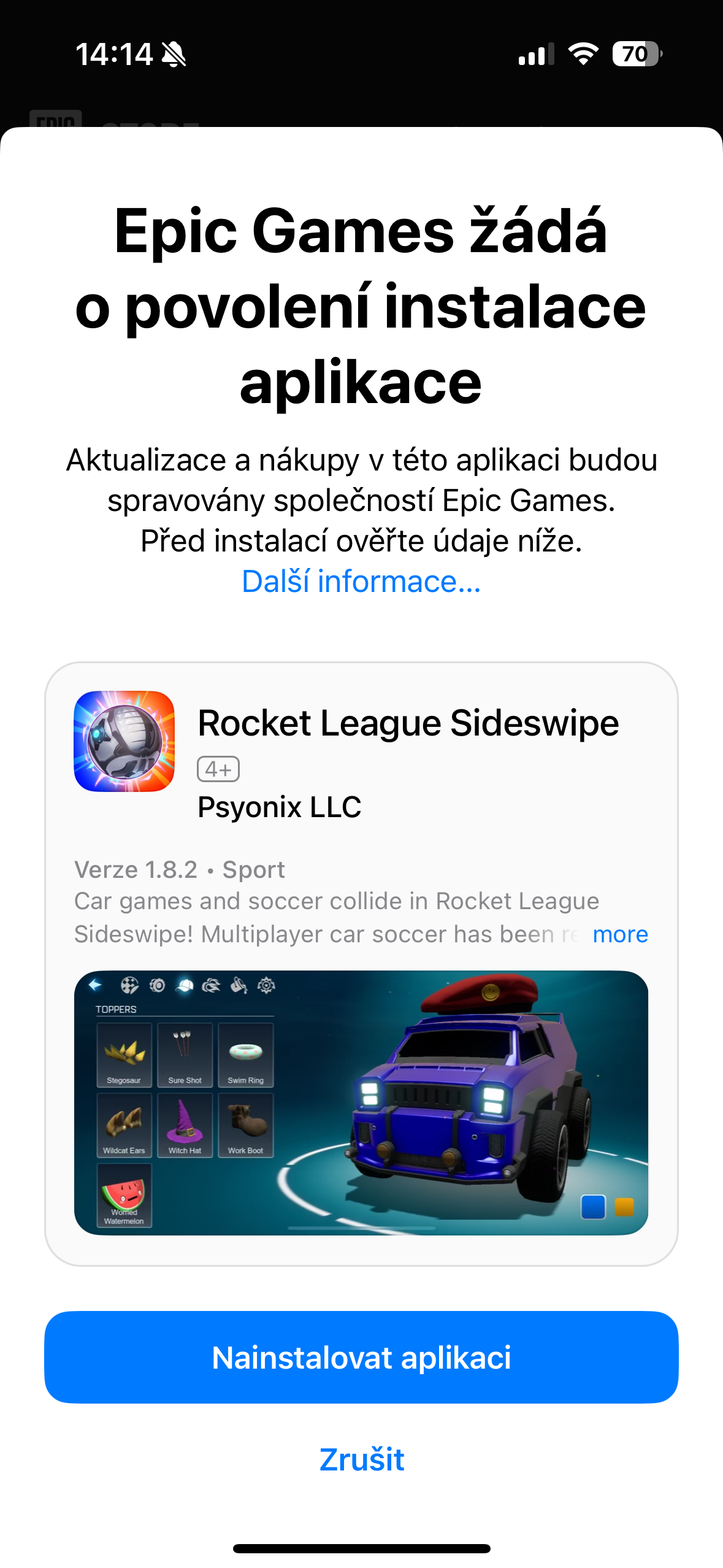 epic games rocket league installation