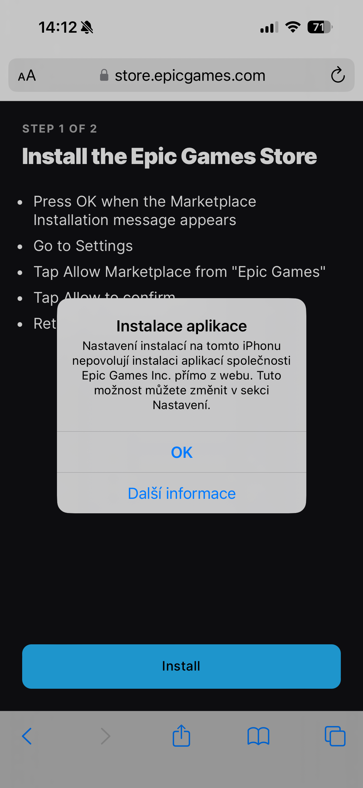 epic games store installation prompt