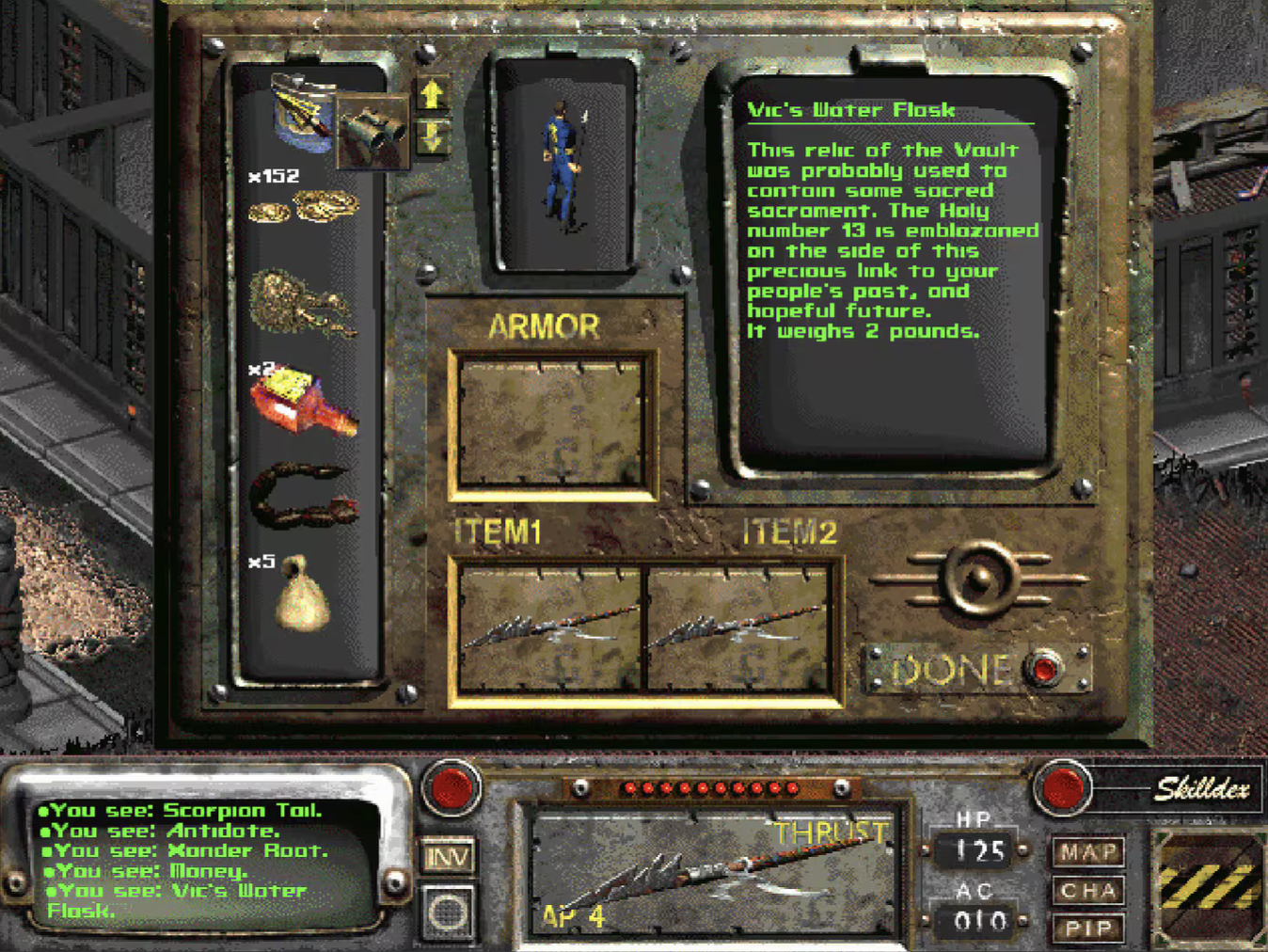 fallout 2 inventory screen