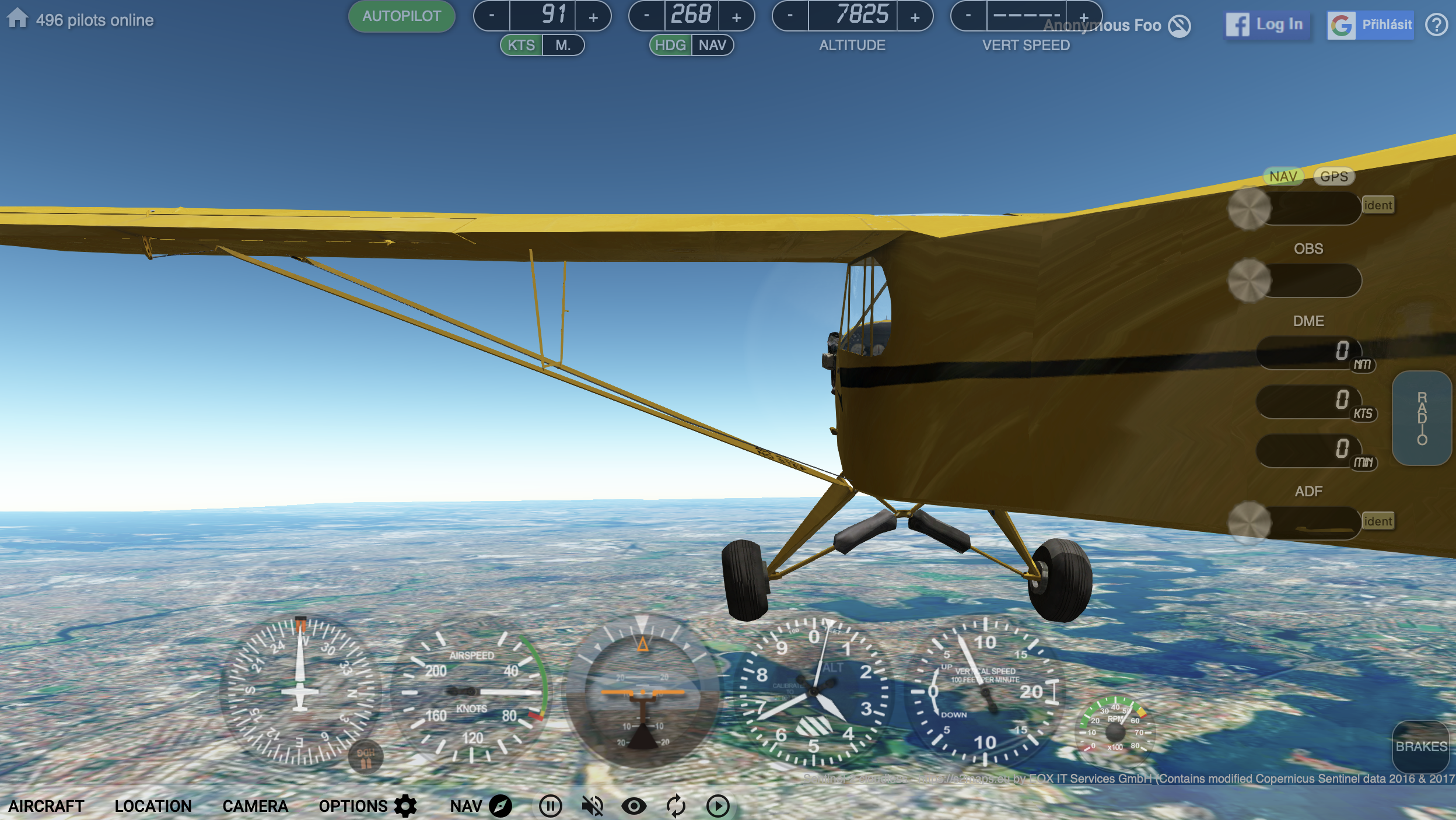 flight simulator aircraft closeup